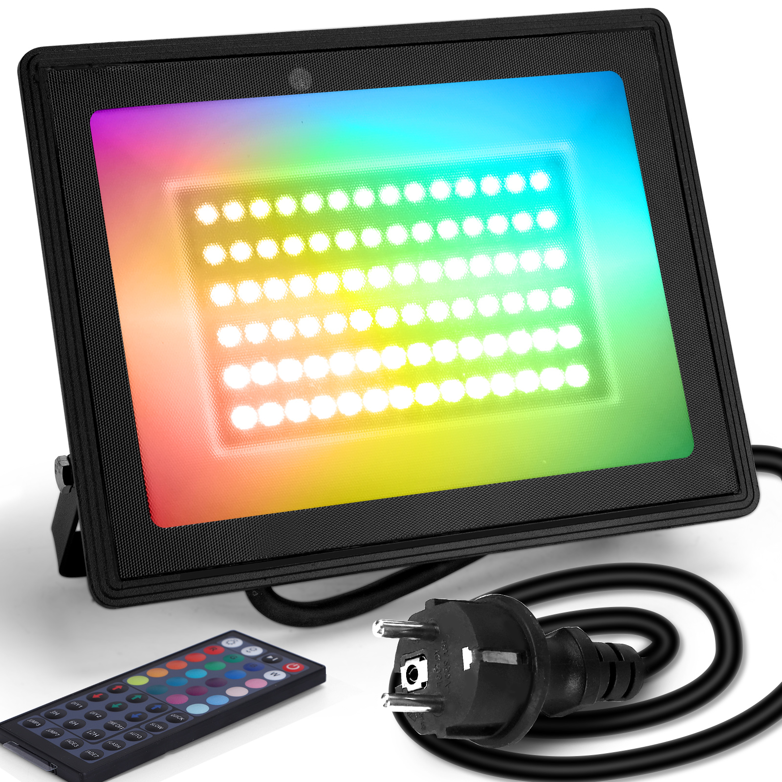 Aigostar foco proyector LED con enchufe, 50w, 6 modos, temporizador. Ip65