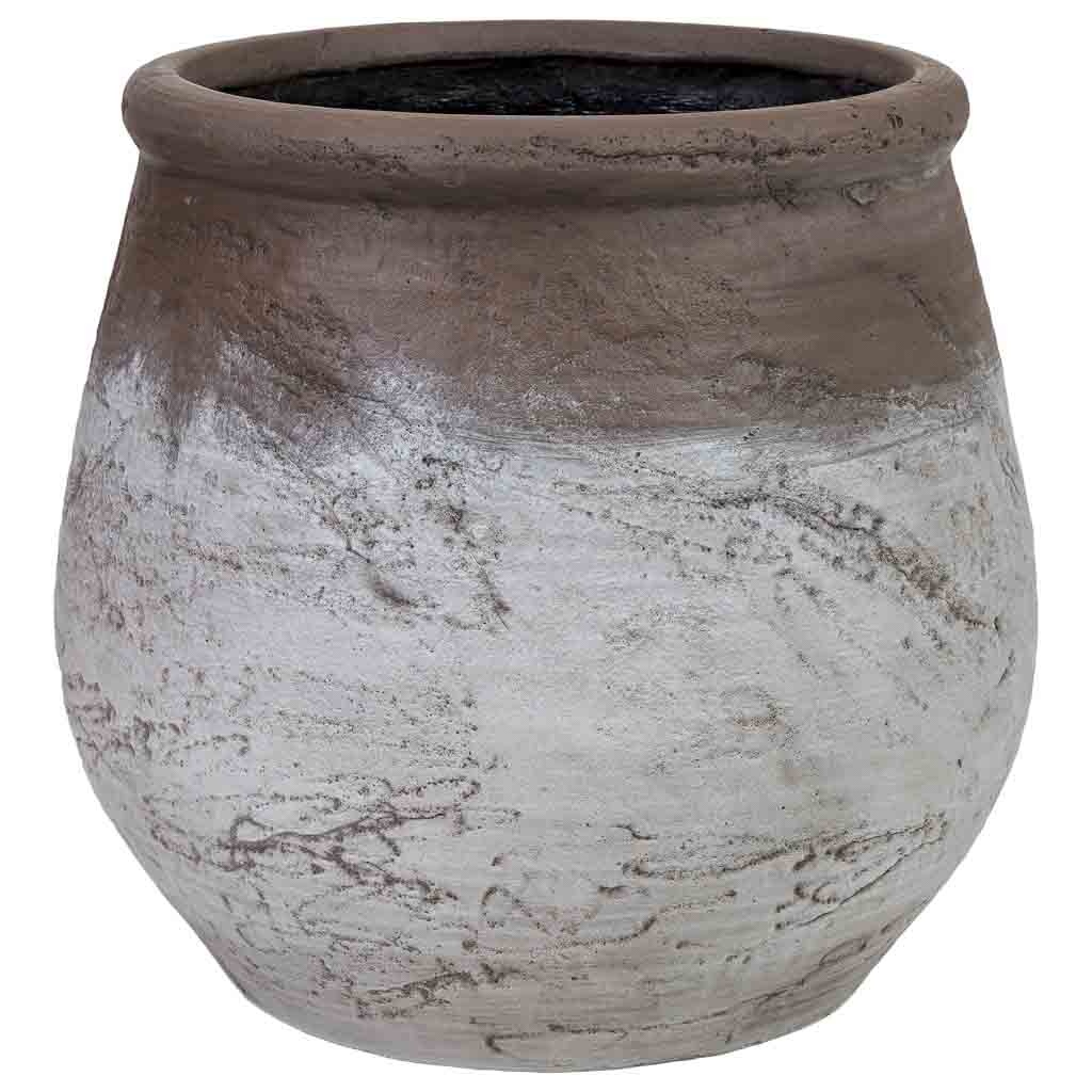 Macetero de fibra de vidrio blanco 51x51x48cm