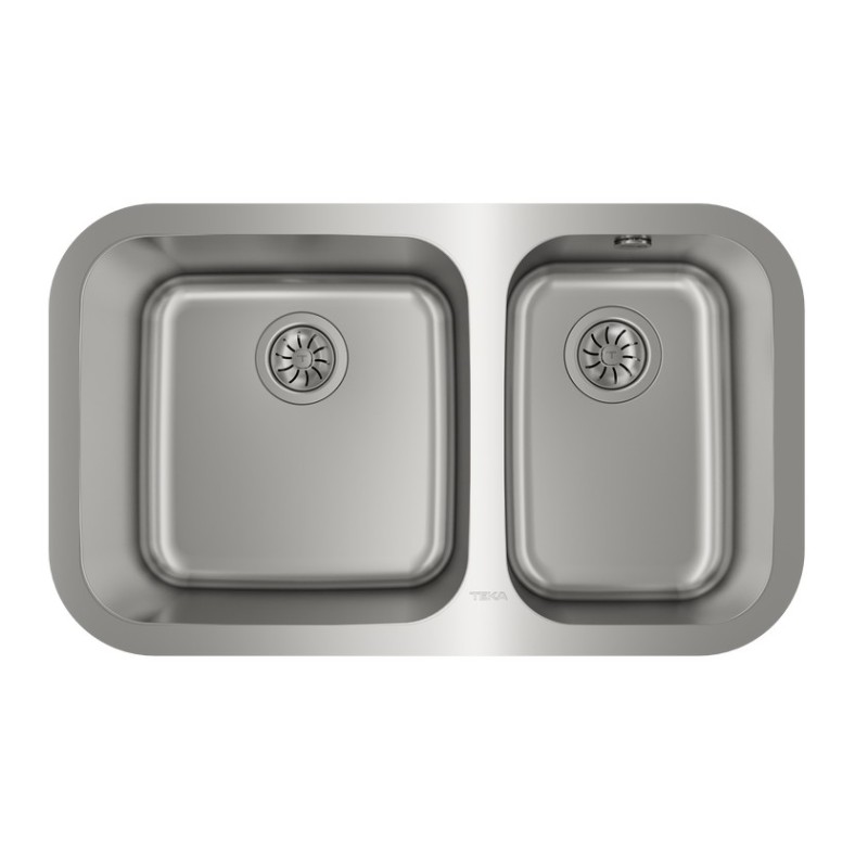 Fregadero teka be 2c 785 inox 2 cubetas 250mm y 180mm