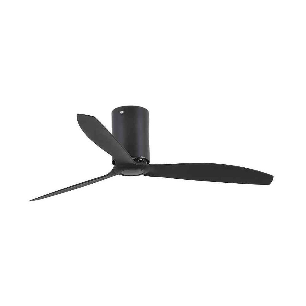 Ventilador de techo negro mate con palas negras motor dc silencioso y mando