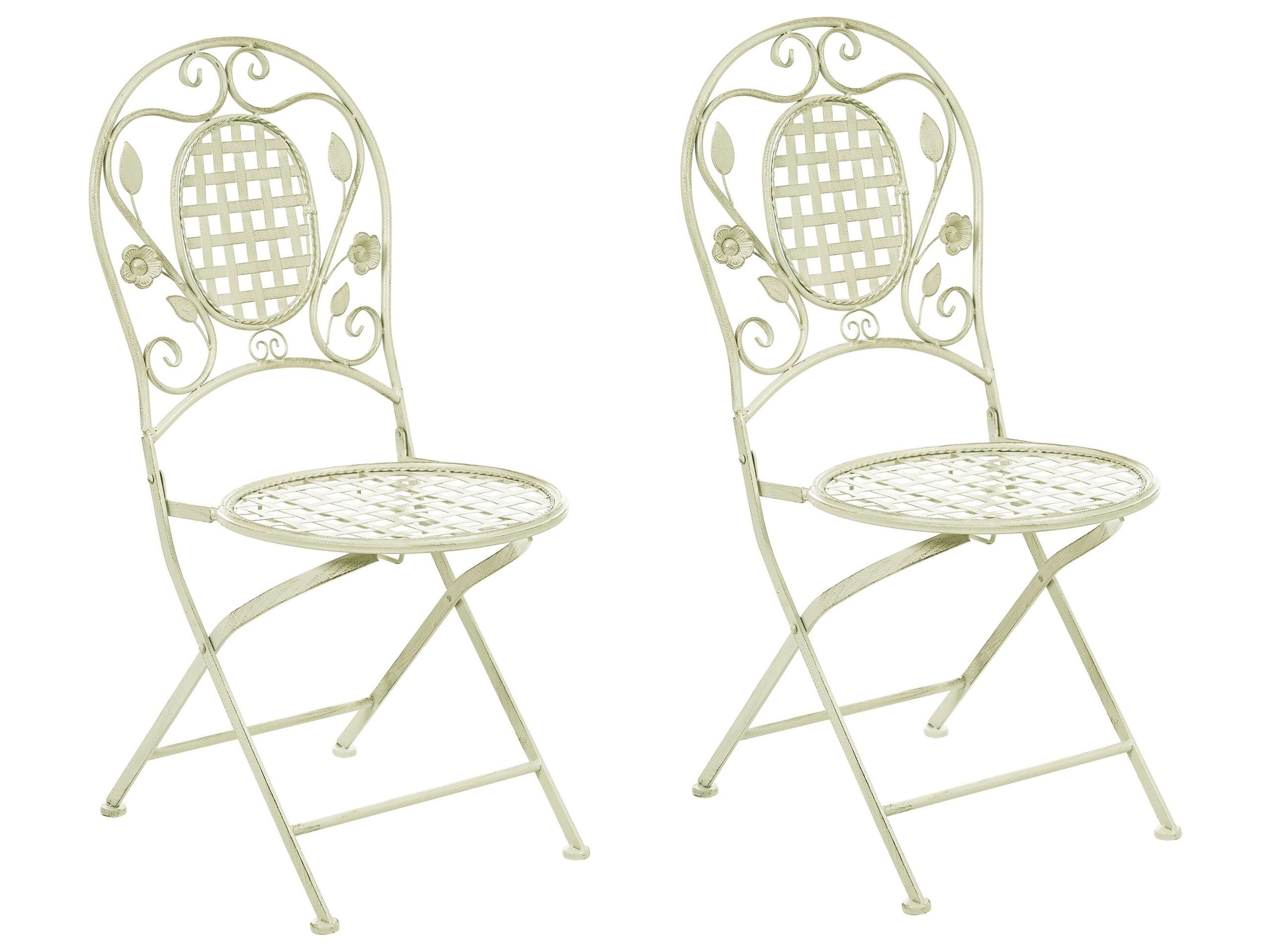 Conjunto de 2 sillas de jardín bivio plegable metal verde claro