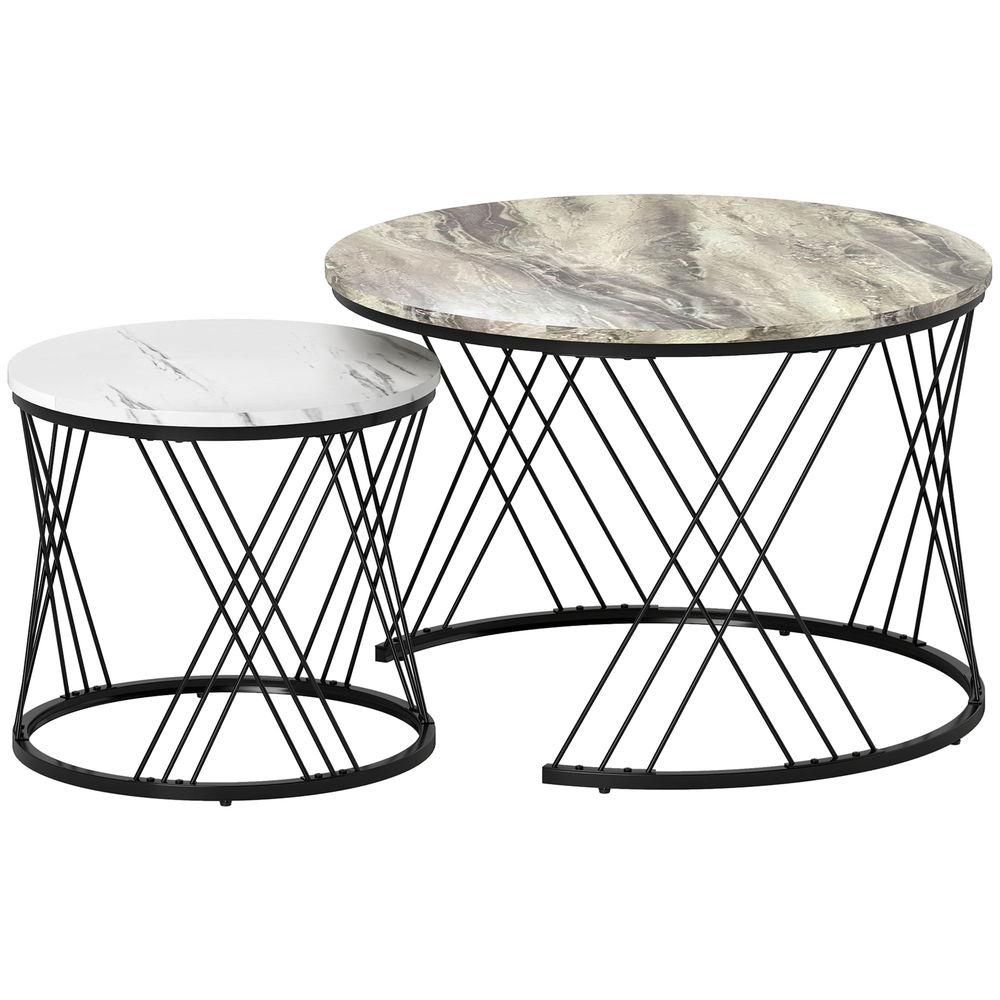 Mesas de café 70x70x46.5 cm bicolor Homcom, hogar - muebles de salón