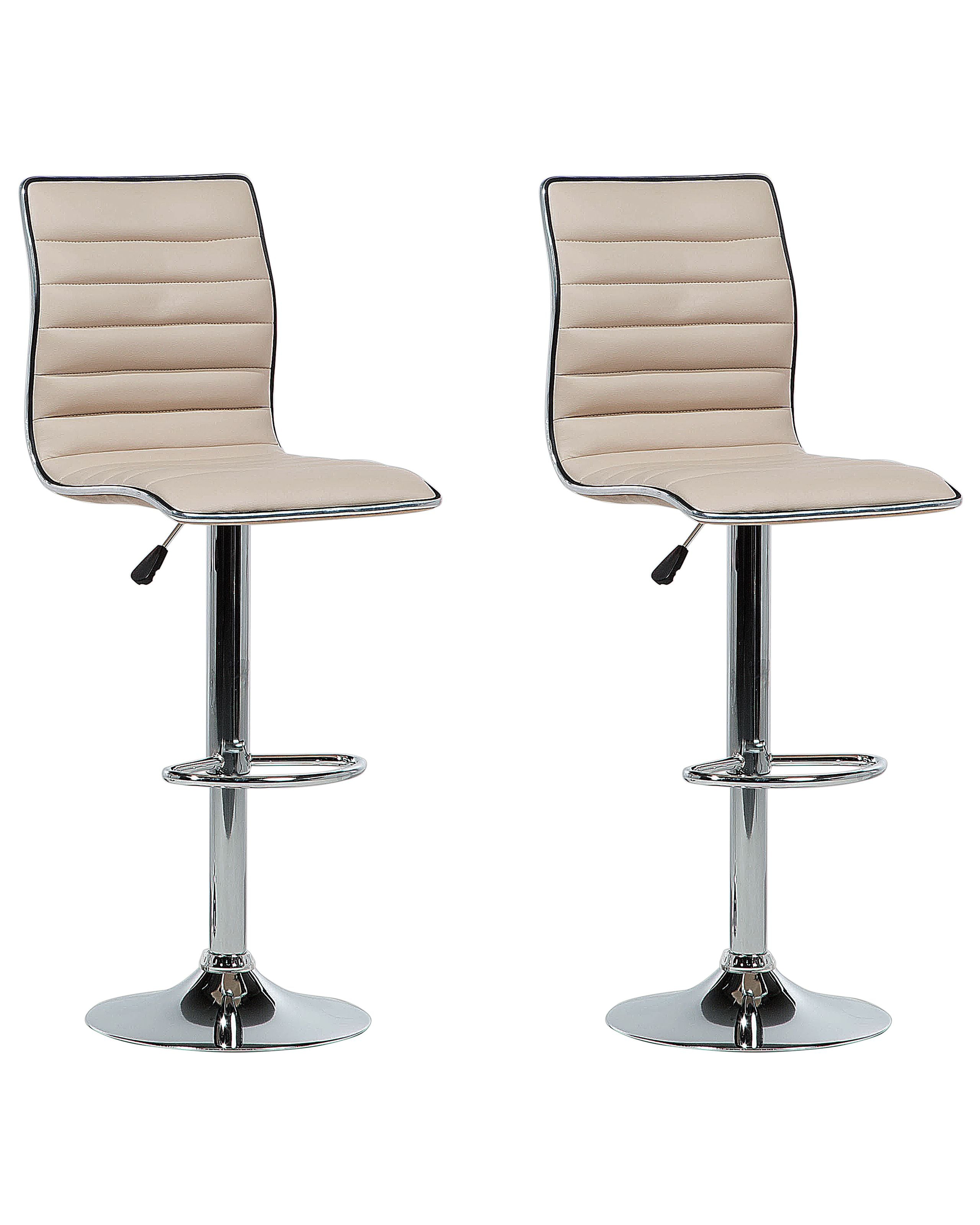 Conjunto de 2 sillas de bar lucerne giratoria piel sintética beige claro