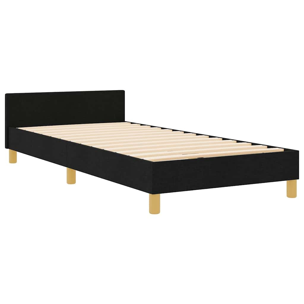 vidaXL estructura de cama con cabecera negro 100 x 200 cm tela