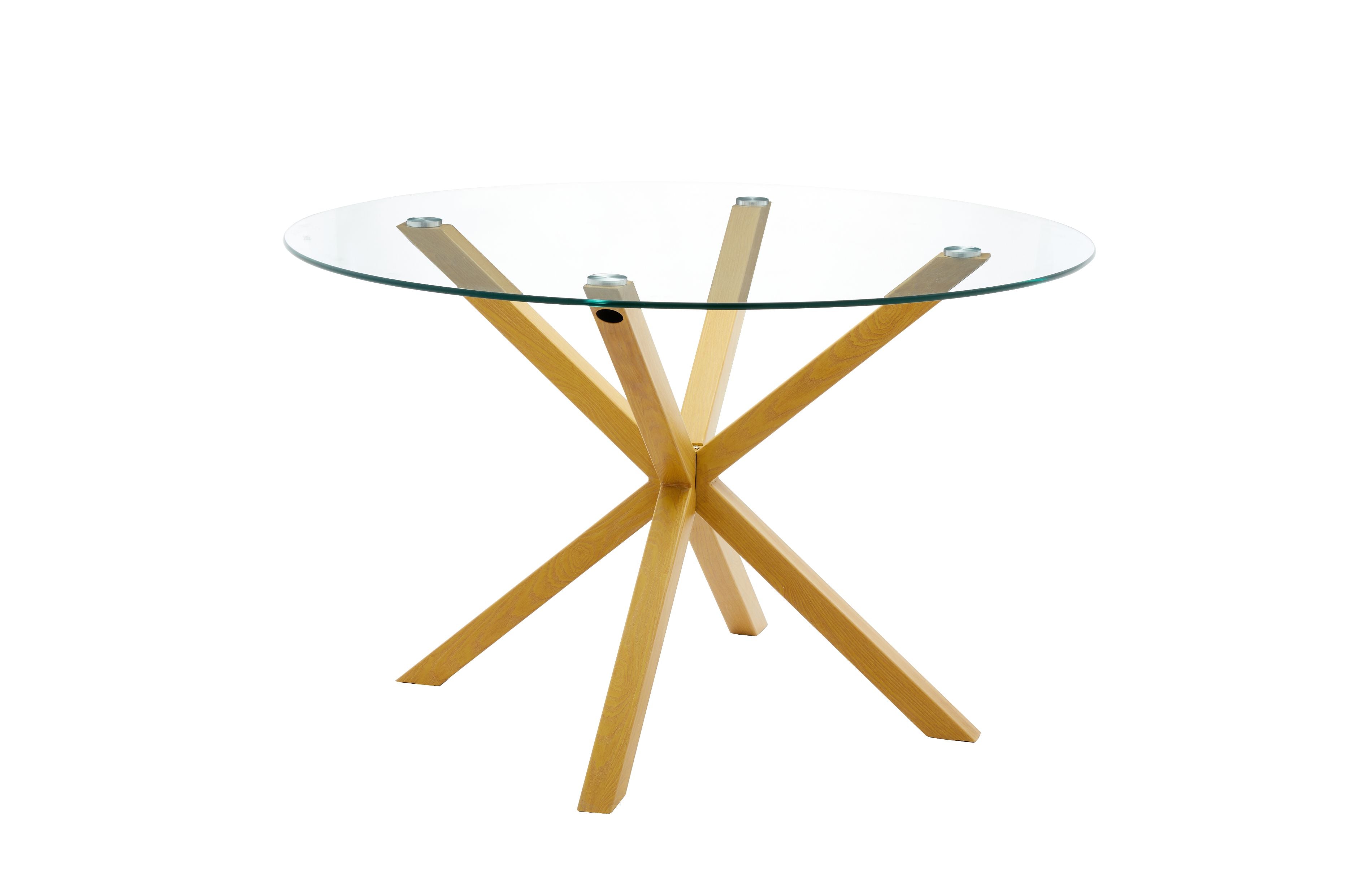 Mesa redonda de cristal templado aurora 120cm. Comedor o cocina, cambria