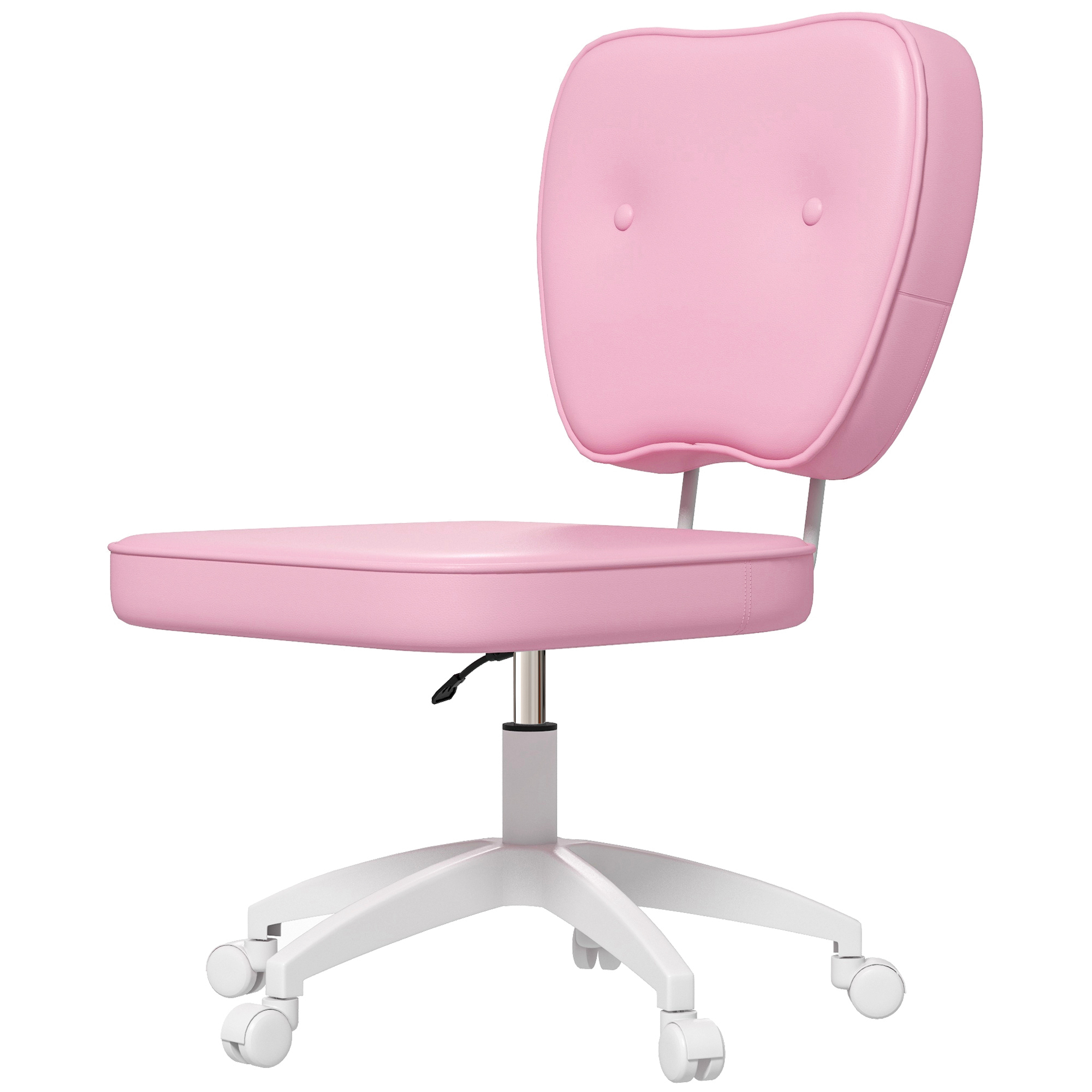 Silla de oficina poliuretano rosa 59x46x92 cm