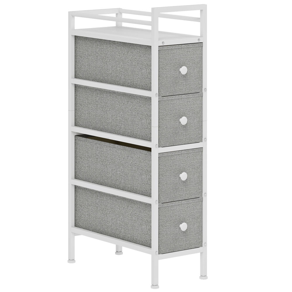 Cómoda de tela 20x43x81.5 cm tela no tejida, acero color gris Homcom