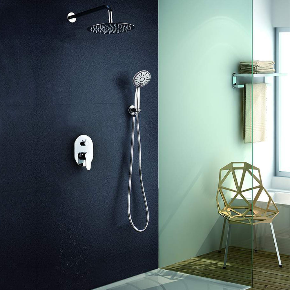 Kibath grifo empotrado de ducha equipo pared monomando six redondo cromo