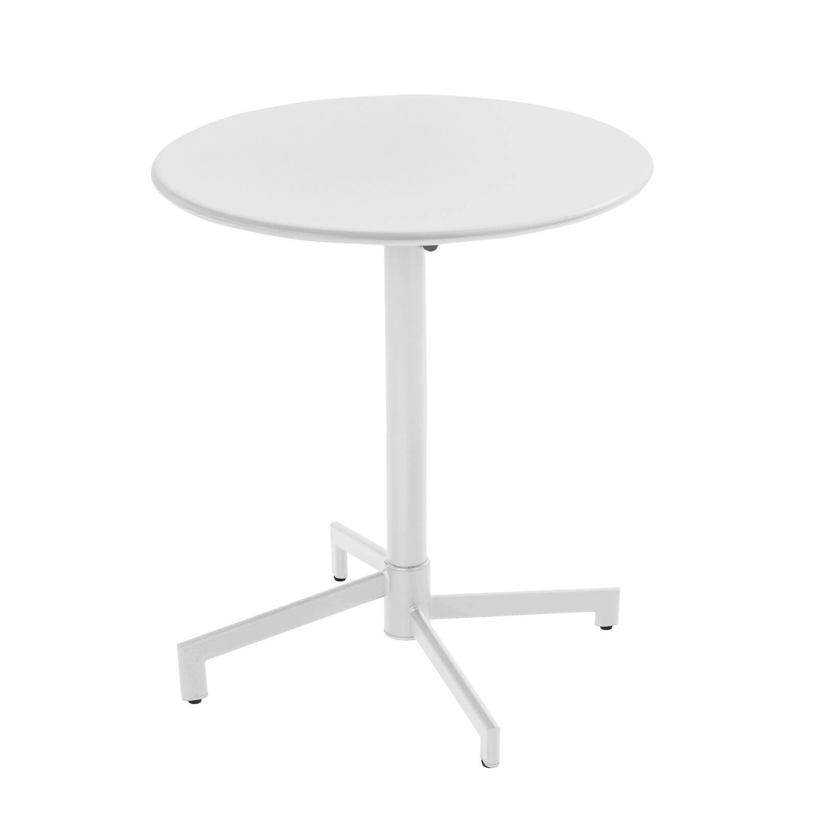 Oviala - mesa redonda de jardín tipo bistró con tapa plegable blanca