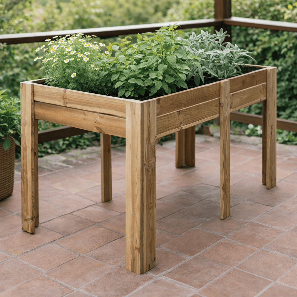 Huerto urbano- mesa de cultivo hana profunda 20cm vidahuerto 150x80x80 cm