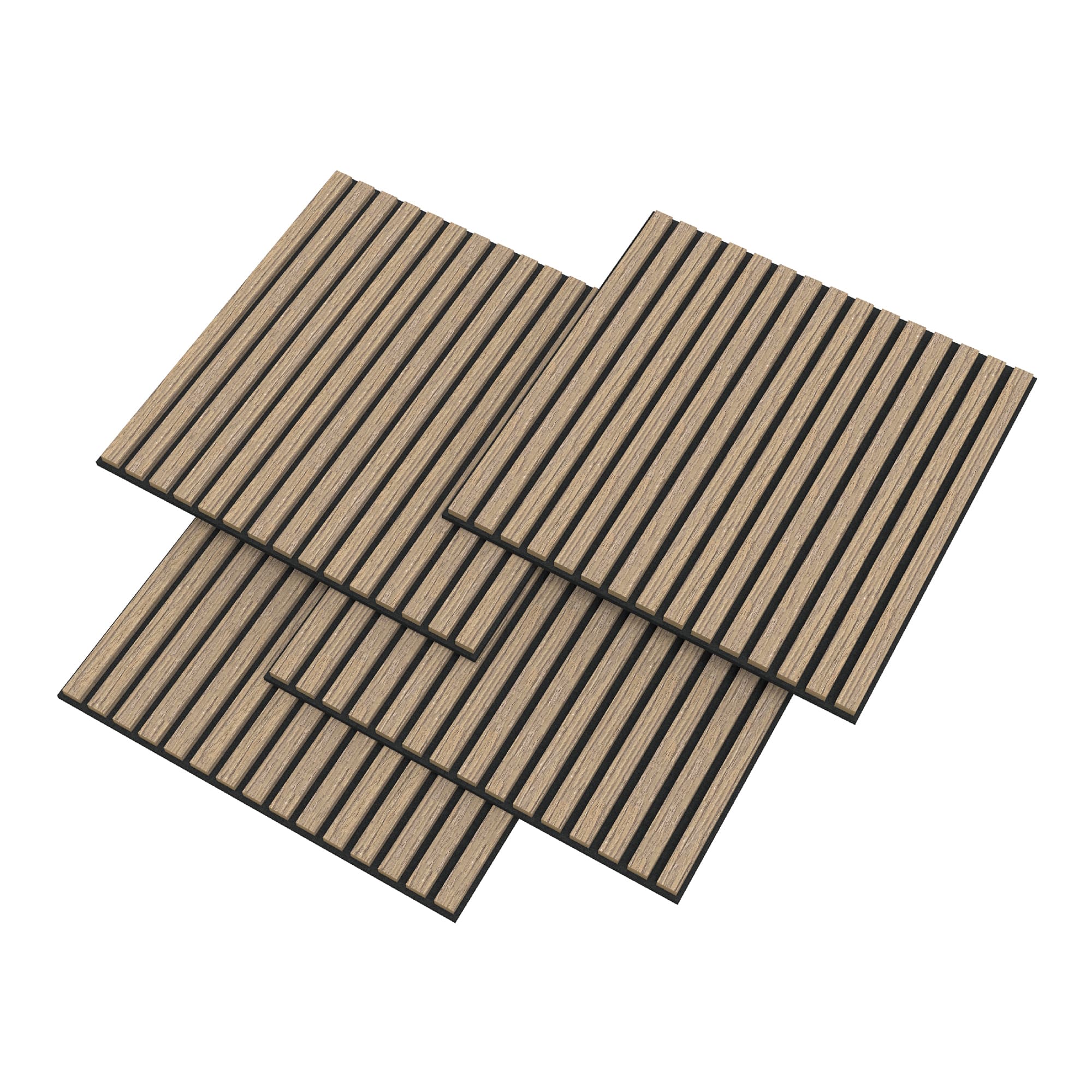 Set de 4 paneles acústicos vang 3d 1,44 m² lamas lineales nogal [neu.holz]