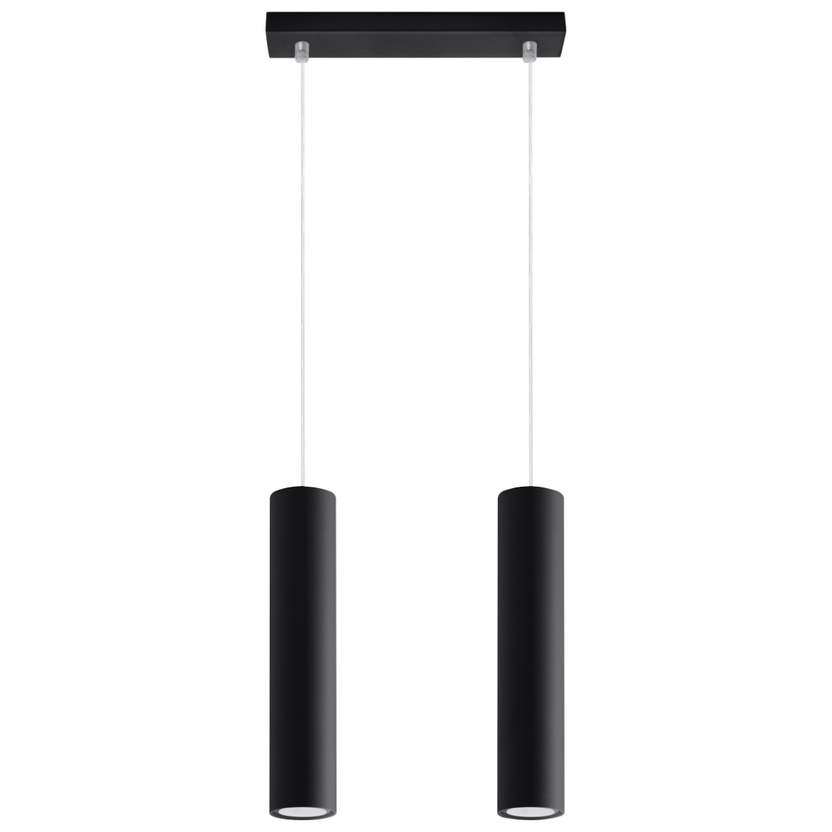 Lámpara coLGante lagos 2 negro acero 30x90x6 cm