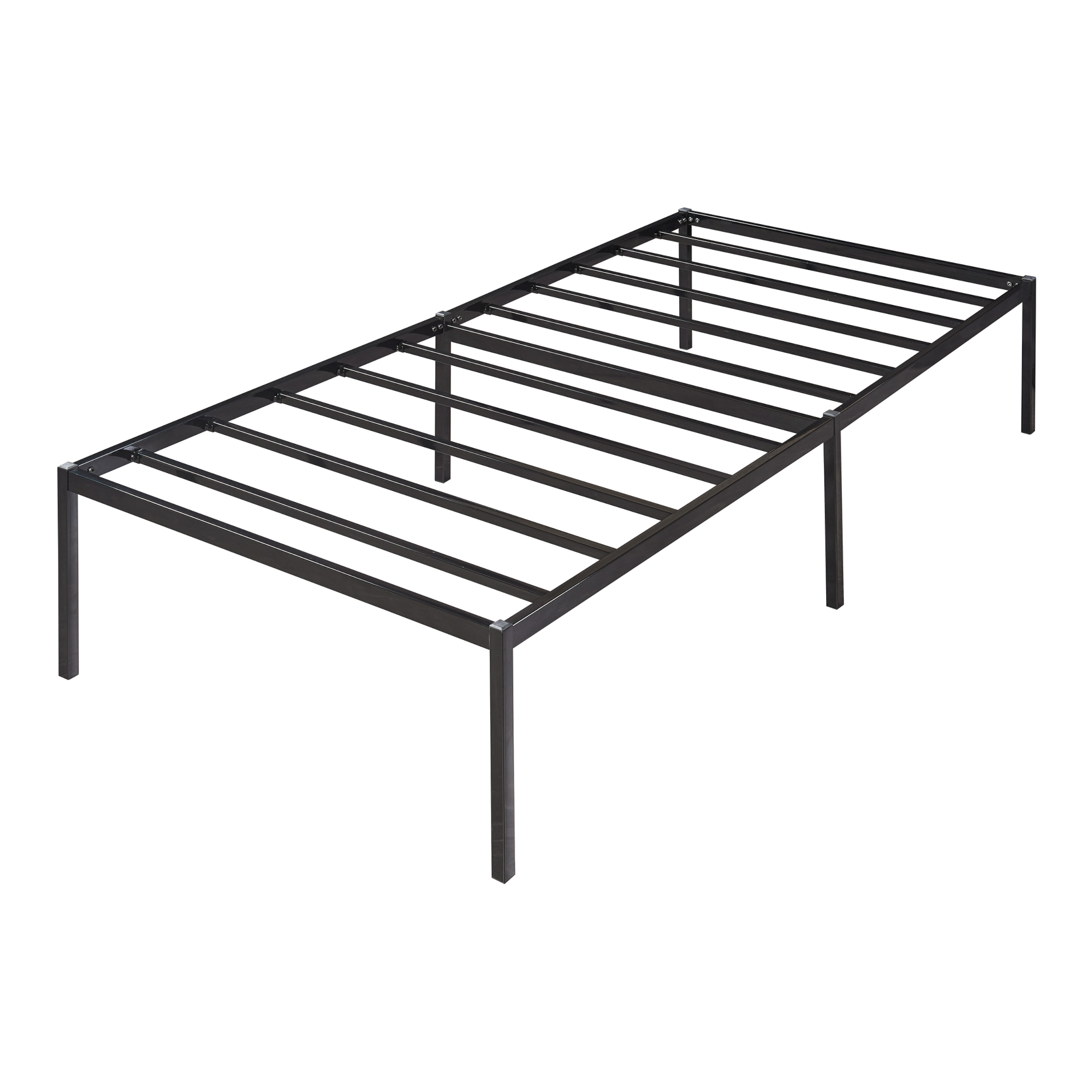 Cama de metal vårdö con somier y colchón 90x200 cm - negro [en.casa]