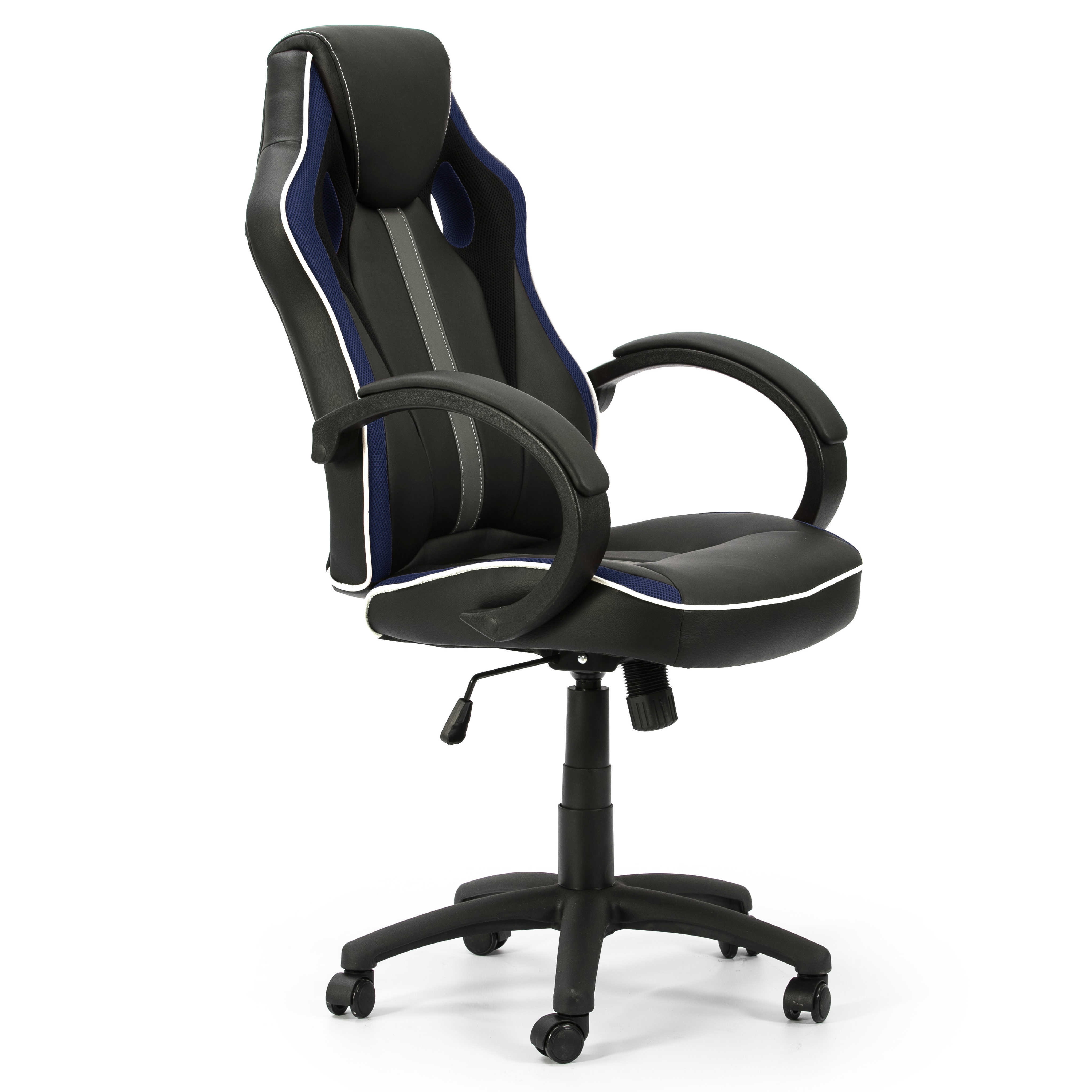 Sillón de oficina elevable y reclinable formula, color negro/azul