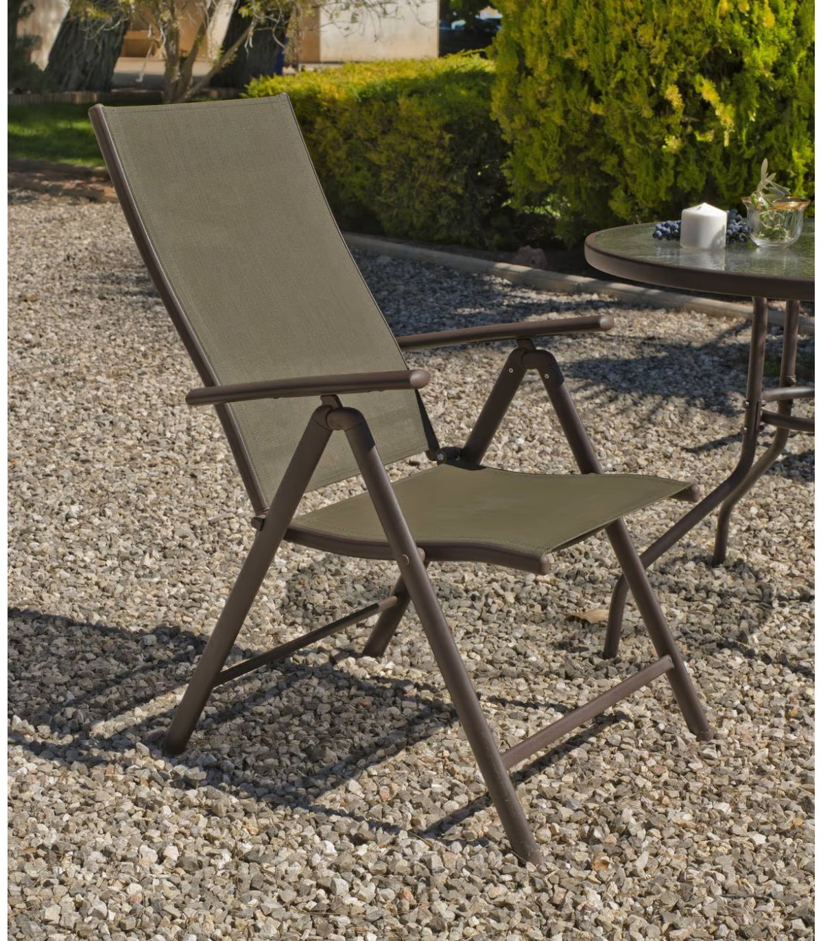 Pack 4 sillones plegables con respaldo ajustable para exterior