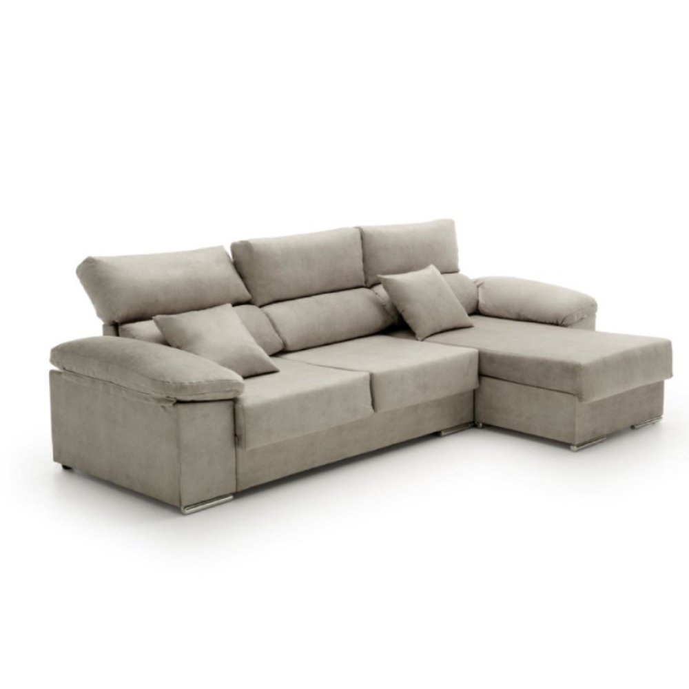 Sofa chaise longue reclinable beatrice gris derecha
