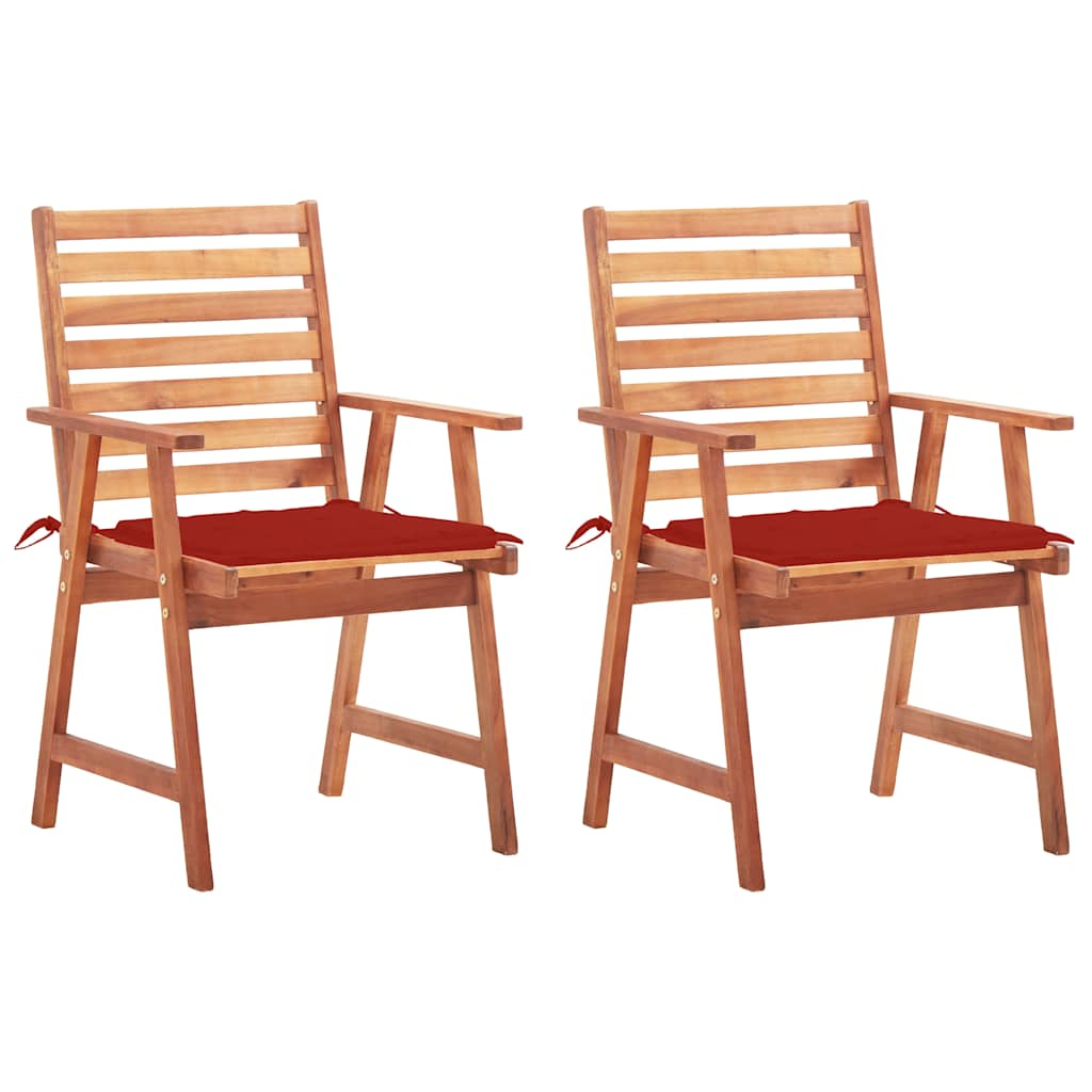 vidaXL sillas comedor de jardín y cojines 2 uds madera maciza acacia