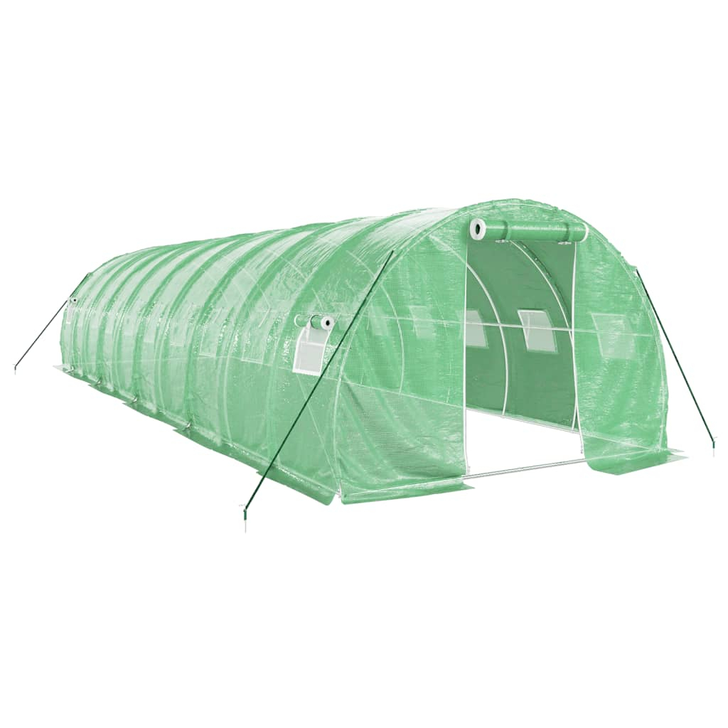 vidaXL invernadero con estructura de acero verde 30 m² 10x3x2 m