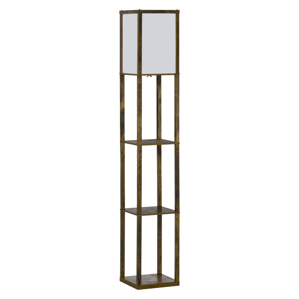 Lámpara de pie 26x26x160 cm mdf, acrílico color marrón Homcom