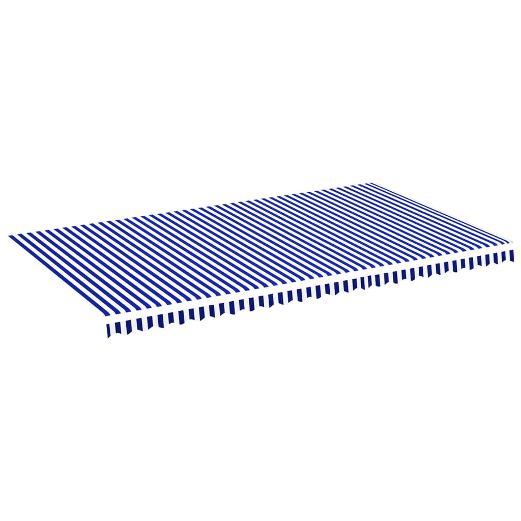 vidaXL tela de repuesto para toldo azul y blanco 6x3,5 m