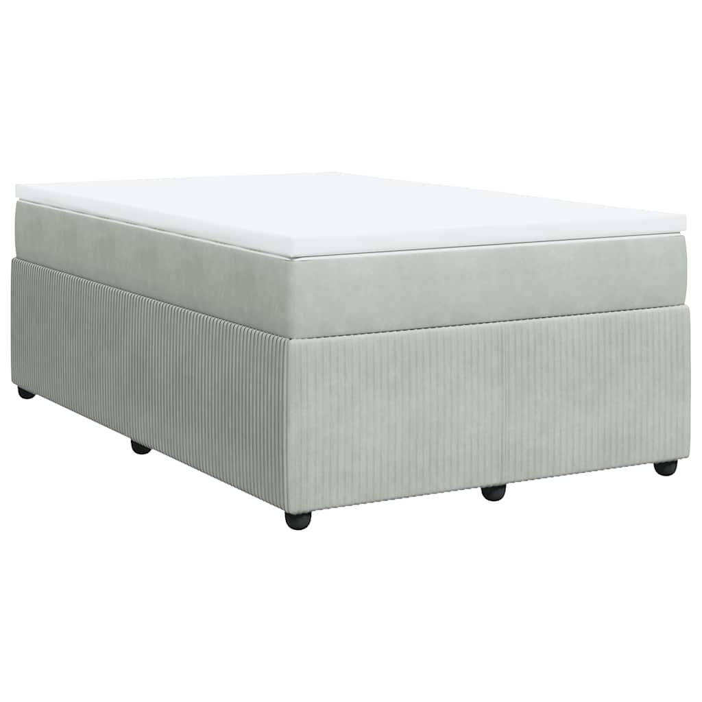 vidaXL cama box spring con colchón terciopelo gris claro 120x190 cm