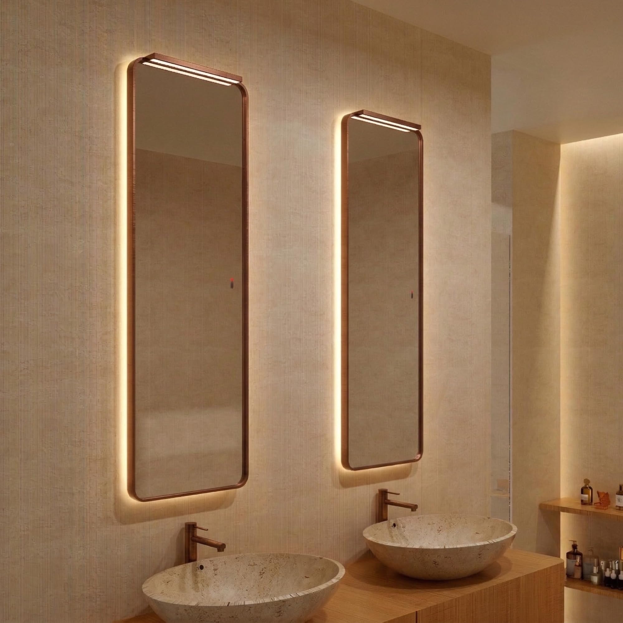 LEDimex - espejo baño con luz LED y antivaho 120x40cm con marco negro