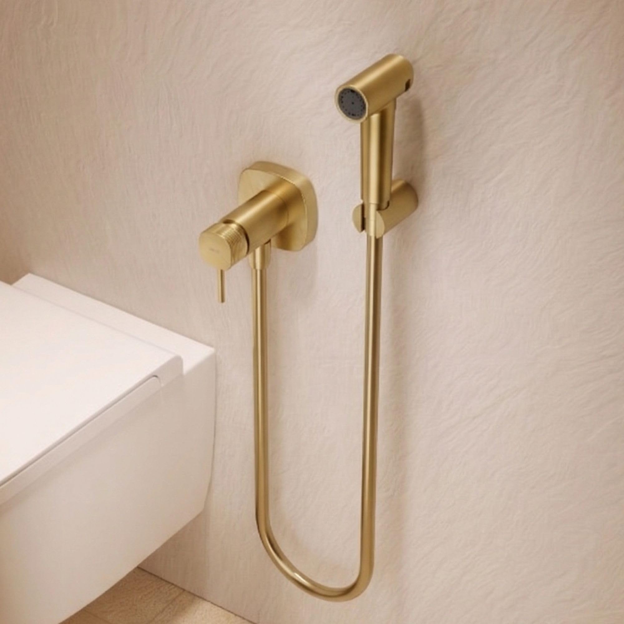 Imex - ducha bidet agua fría y caliente color dorado oro cepillado