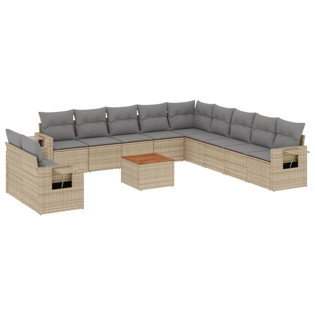 vidaXL set de sofás de jardín 12 pzas y cojines ratán sintético marrón