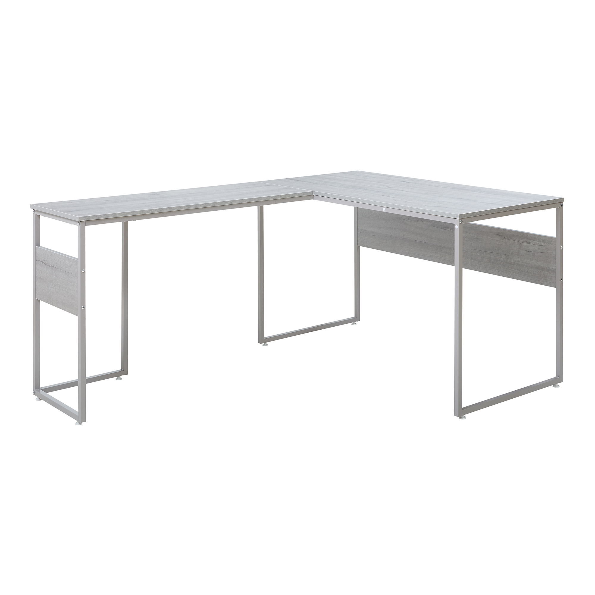 Escritorio karlstang forma de l 166x120x75 cm - gris claro [en.casa]
