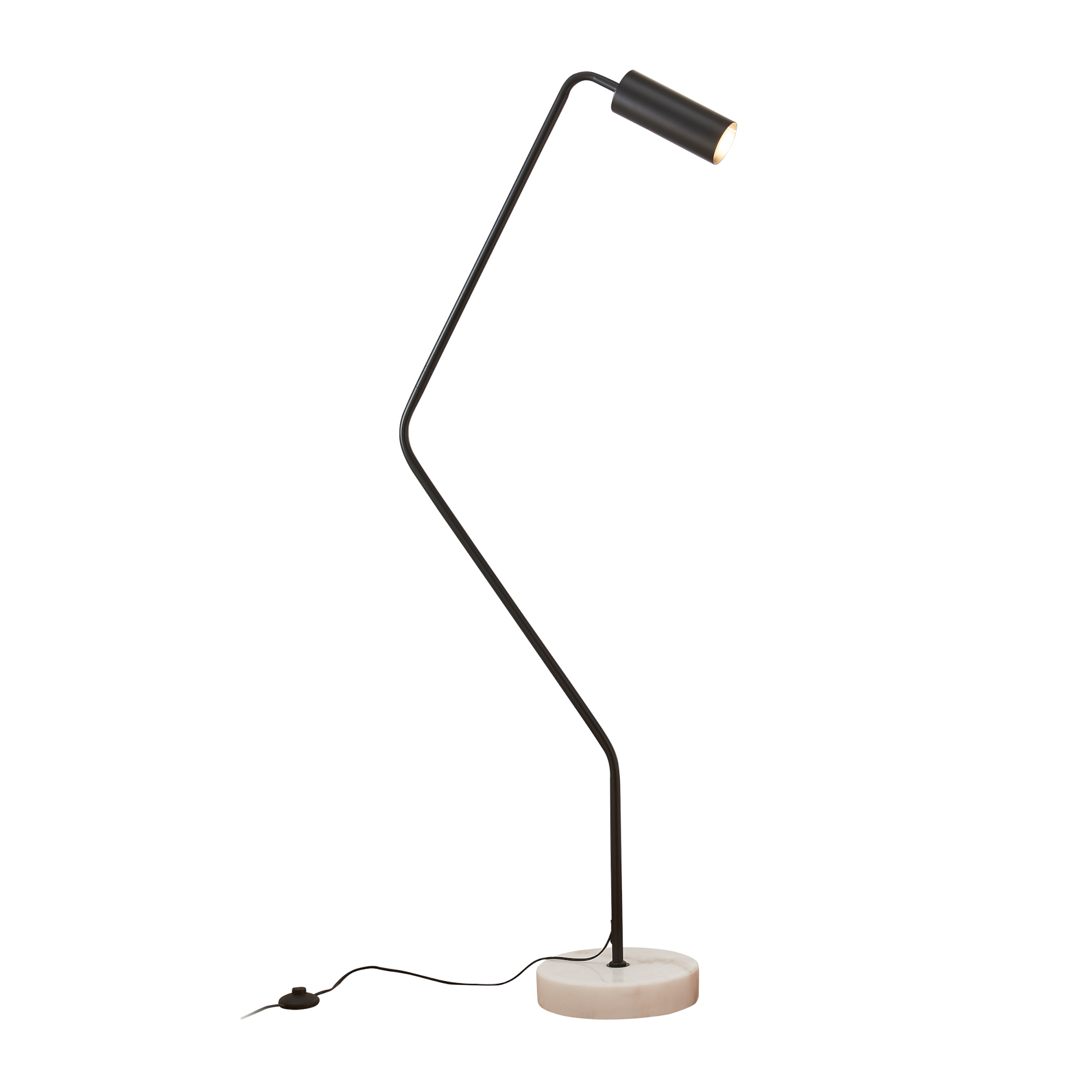 Lámpara de pie vatka mármol metal 161x60x28cm negro/mármol blanco [lux.pro]