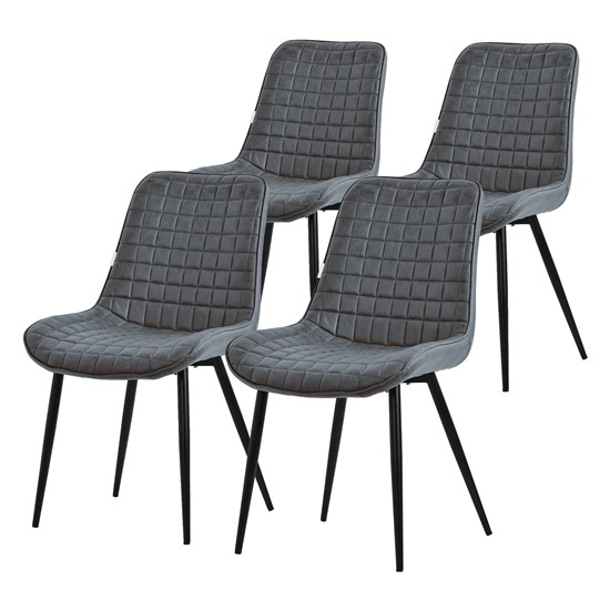 Juego 4x sillas de comedor polipiel antracita sillón diseño