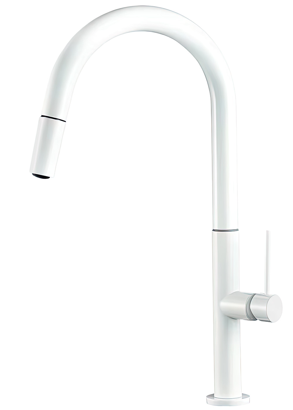 Valaz grifo cocina alto extraíble monomando blanco