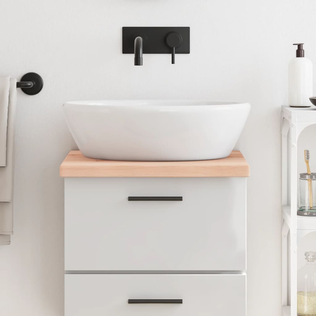 Encimera de baño madera maciza sin tratar 40x50x(2-4) cm eerf6615