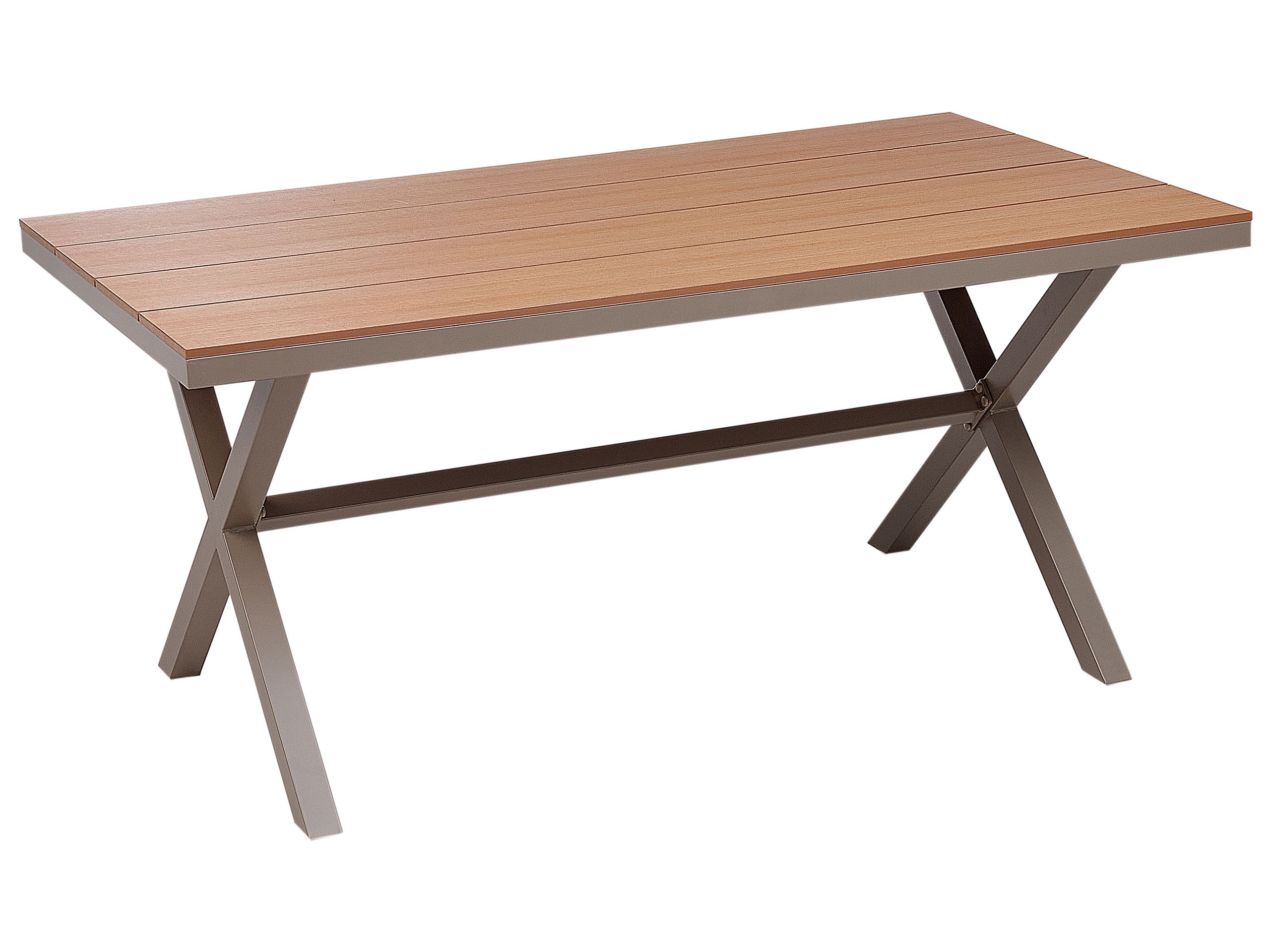 Mesa de jardín tiano 160 cm 90 cm metal gris pardo