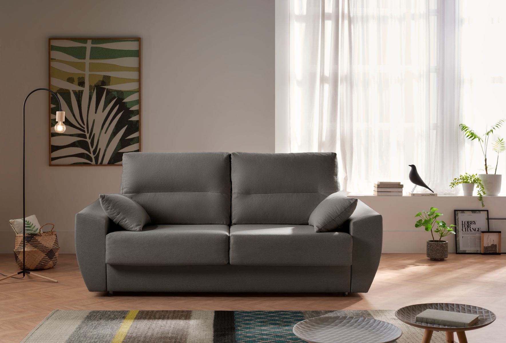 Sofa cama italiano monaco 3 plazas grafito