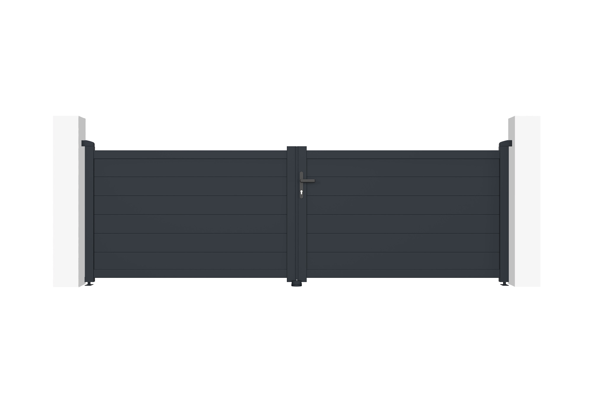 Puerta batiente automática gris eiger 3,5m h.115cm + motor ranger b150