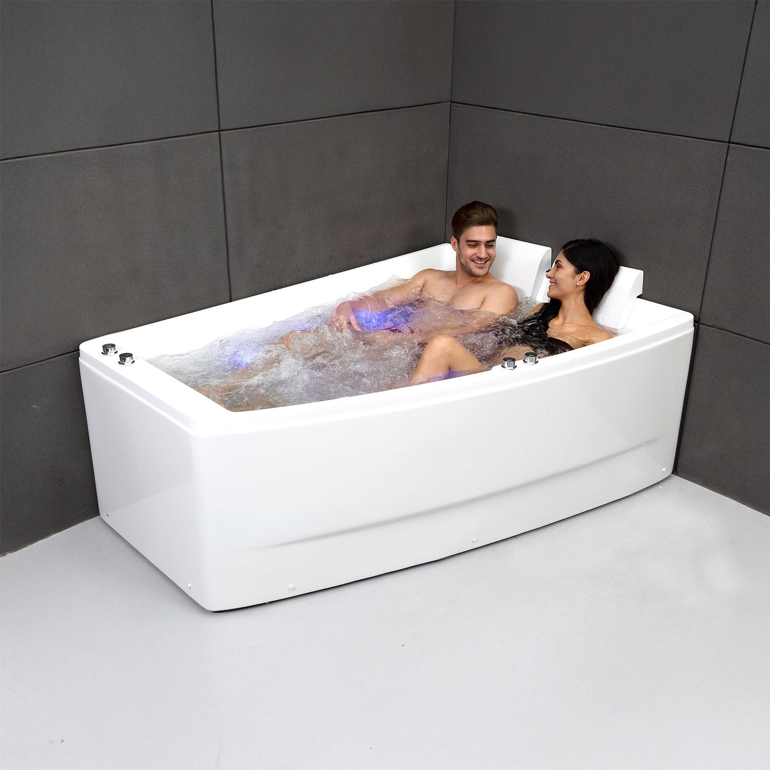 Bañera hidromasaje sangha duo wave droite 170 x120 x63 cm, spalina