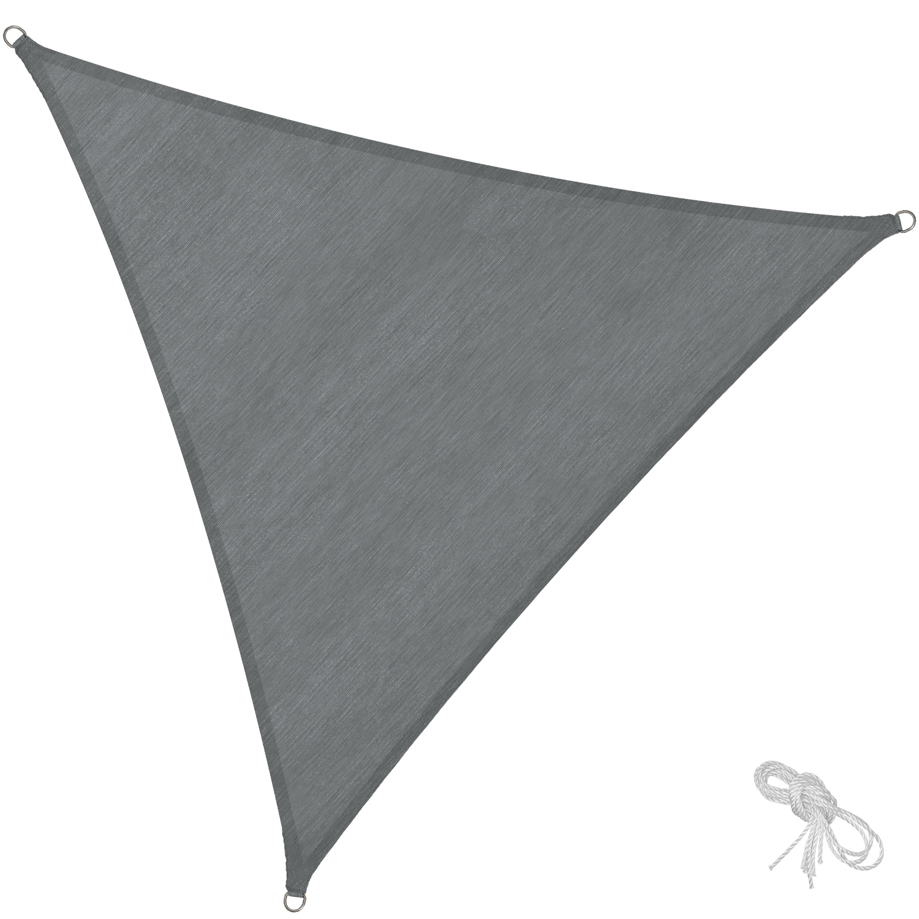 Toldo de polietileno triangular protección uv, 5 x 5 x 5 m, gris