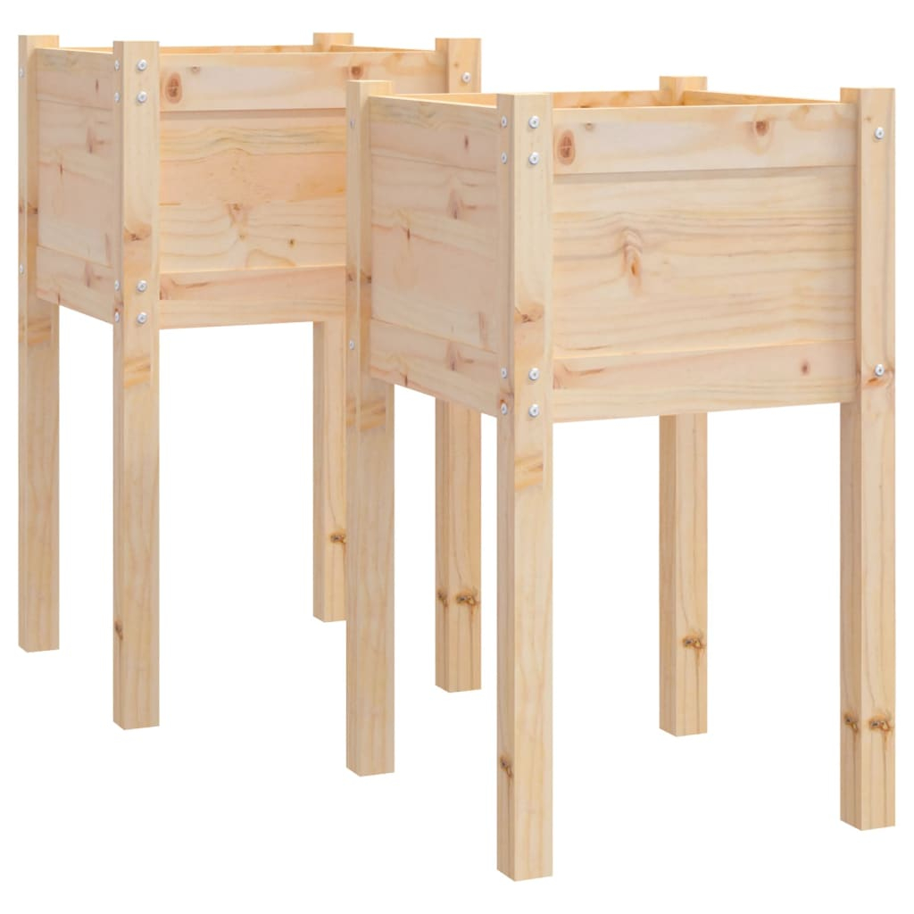 vidaXL jardineras 2 uds madera maciza de pino 40x40x70 cm