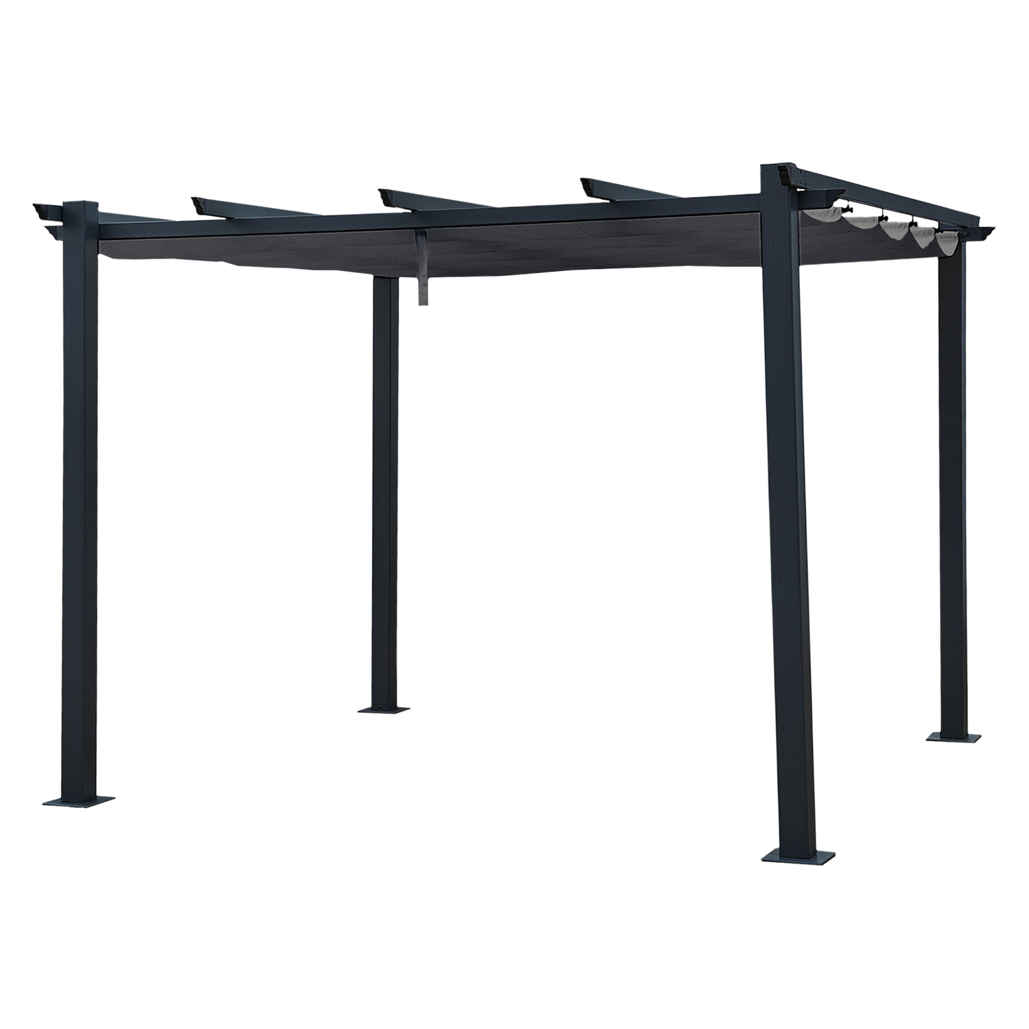 Pérgola autoportante gris 3 × 3m cassis estructura de aluminio