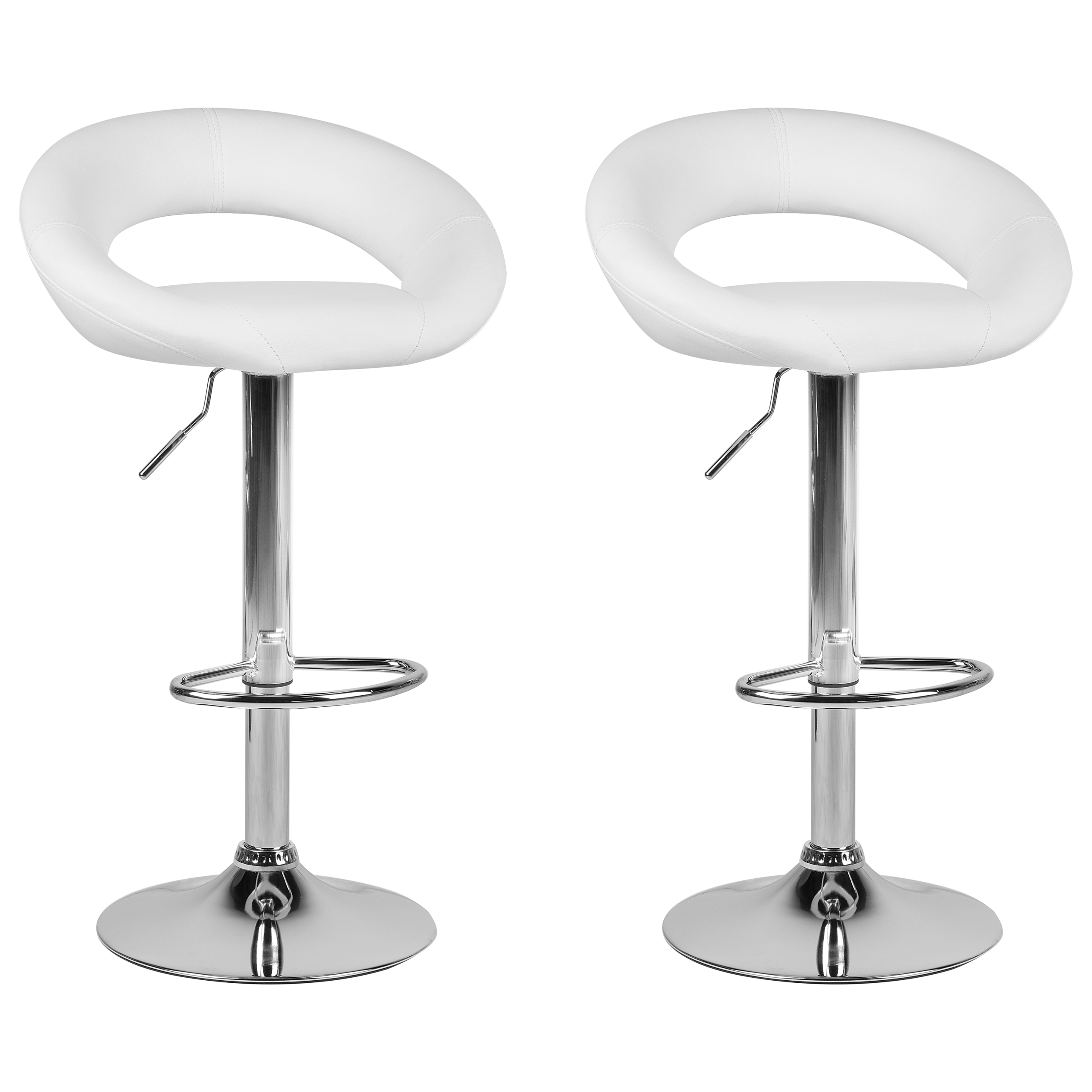 Conjunto de 2 sillas de bar peoria giratoria piel sintética blanco