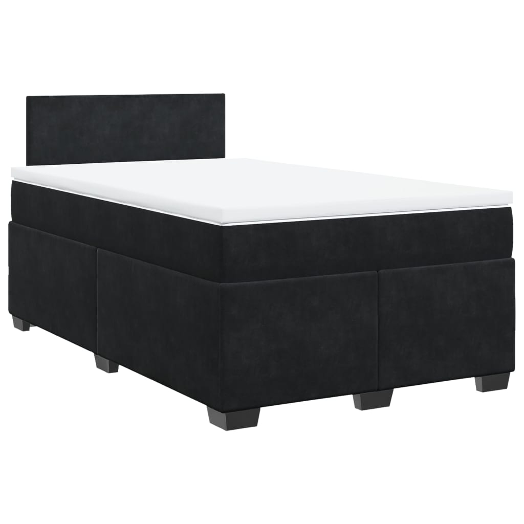 vidaXL cama box spring con colchón terciopelo negro 120x200 cm