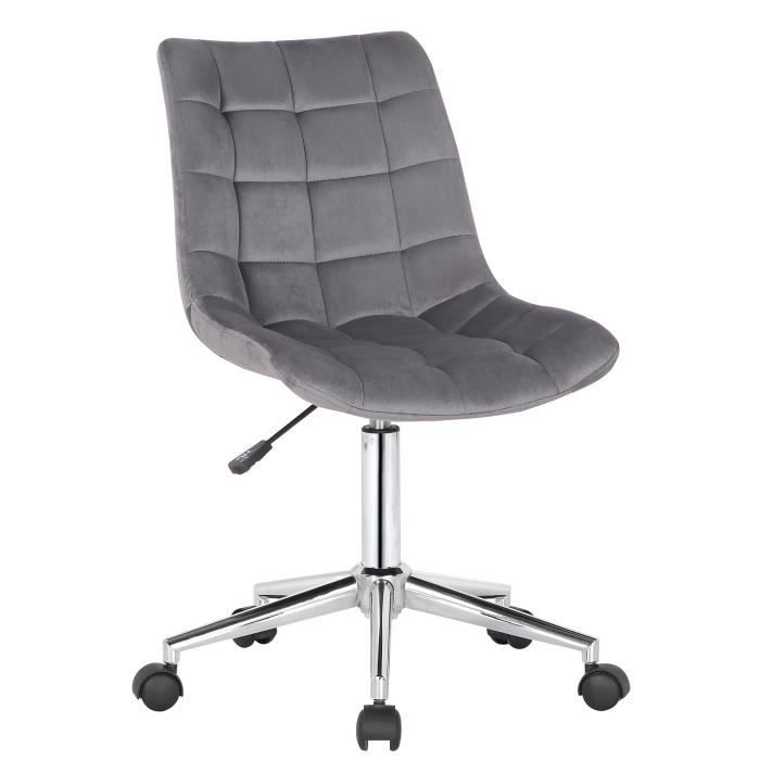 Silla oficina elegante - terciopelo gris - 1 ud.
