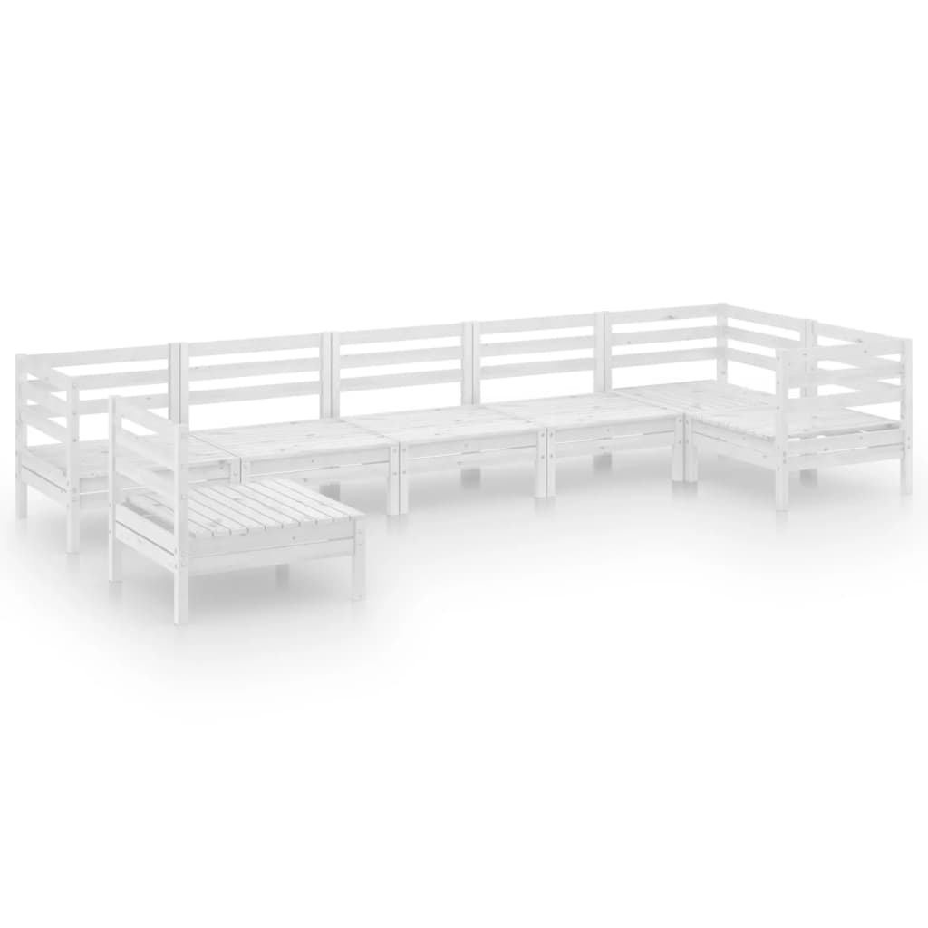 vidaXL juego de muebles de jardín 7 piezas madera maciza pino blanco