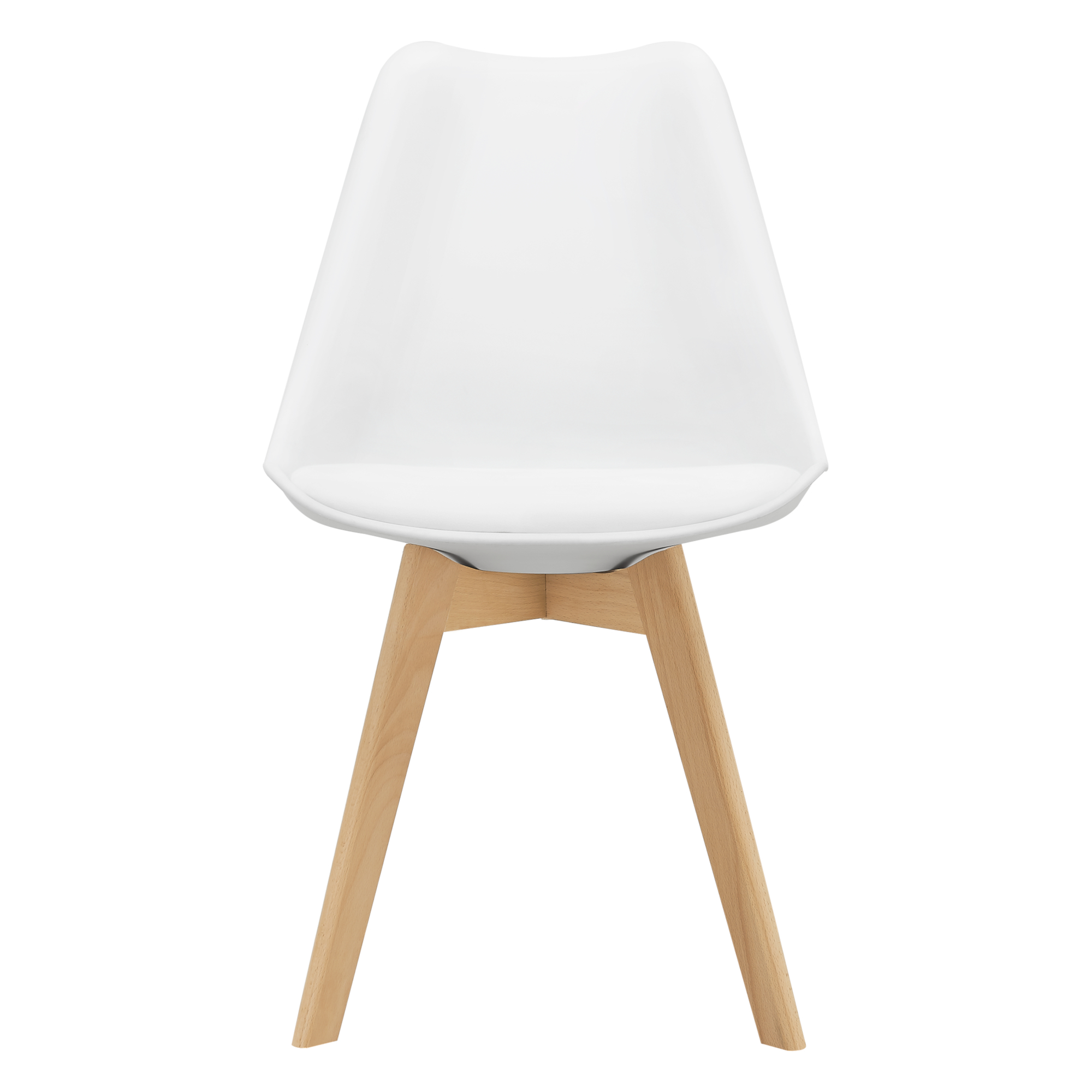 Juego de 6 sillas de comedor fläten 82x49x54cm polipiel - blanco [en.casa]