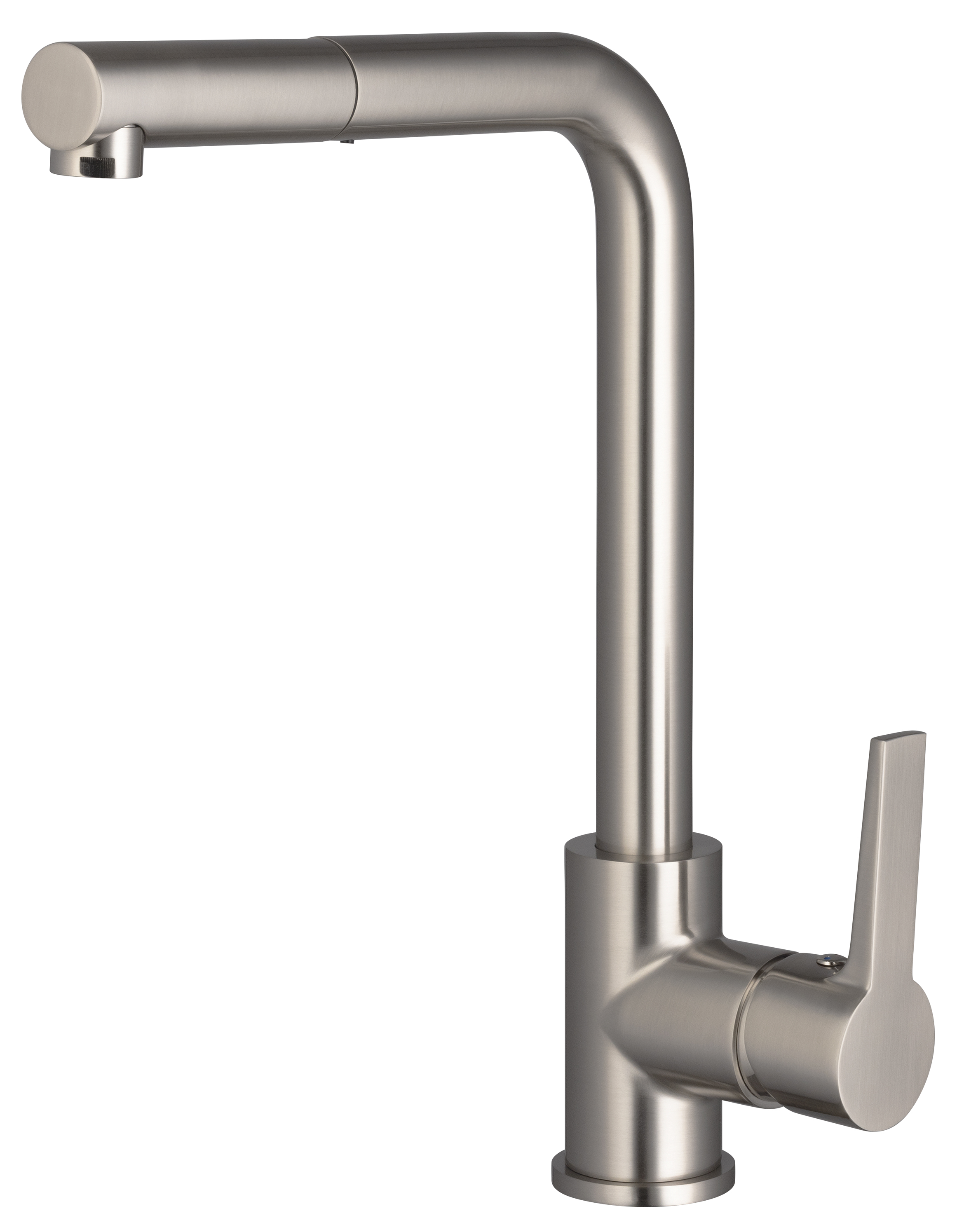 Grifo alto de acero inoxidable cepillado con ducha de latón gange