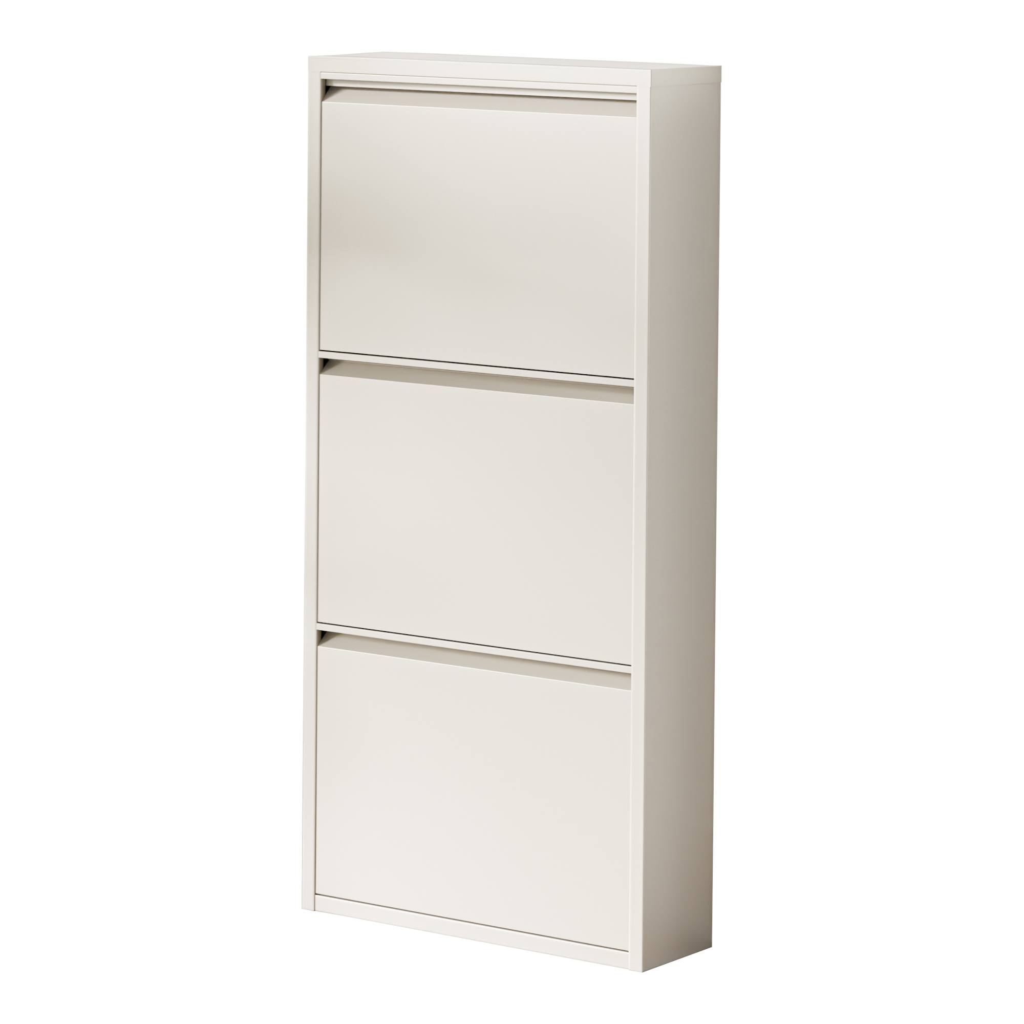 Zapatero sokndal con 3 puertas 104x50x15 cm metal - blanco roto [en.casa]