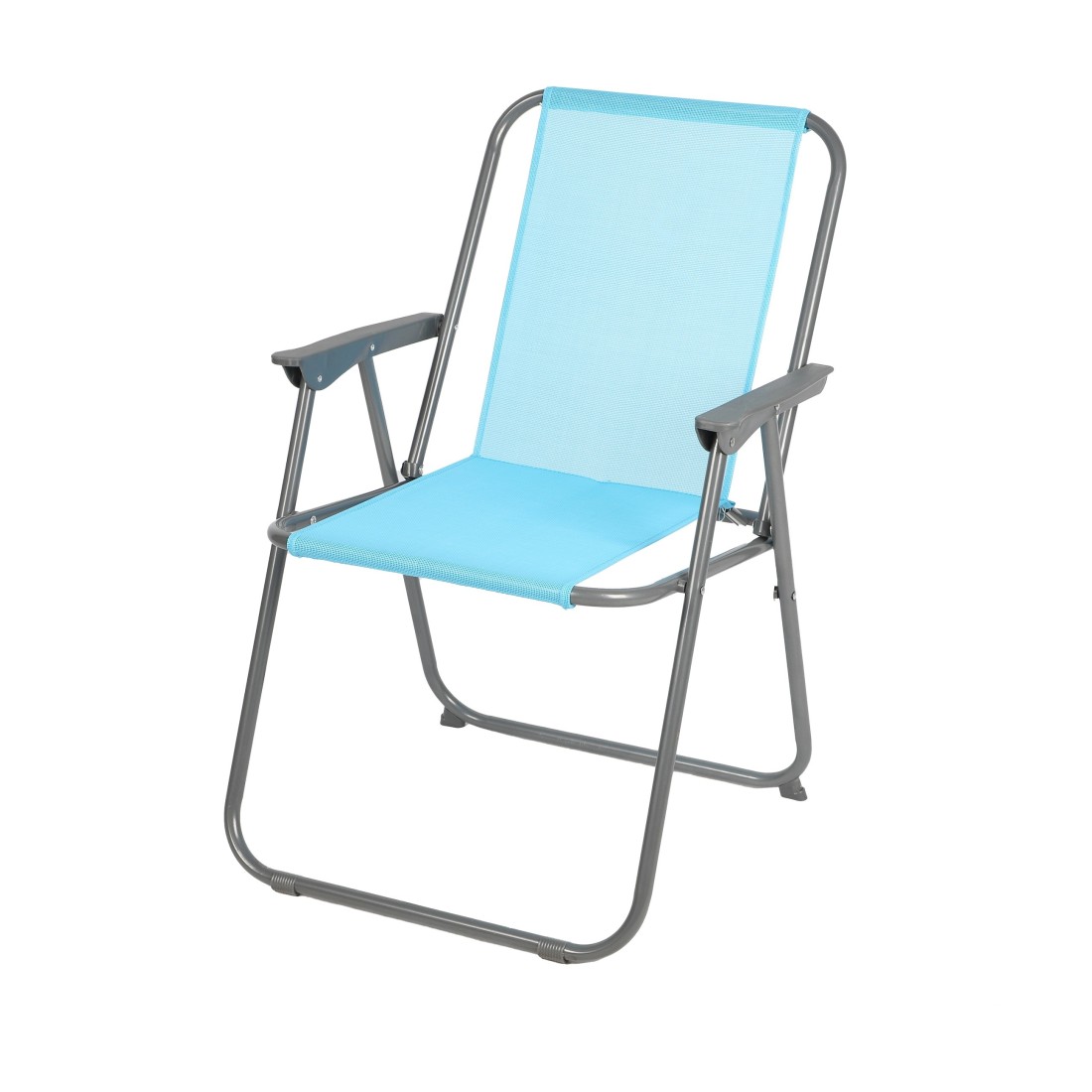 Silla de jardín plegable en tela azul turquesa – dimensiones 53x55x75 cm
