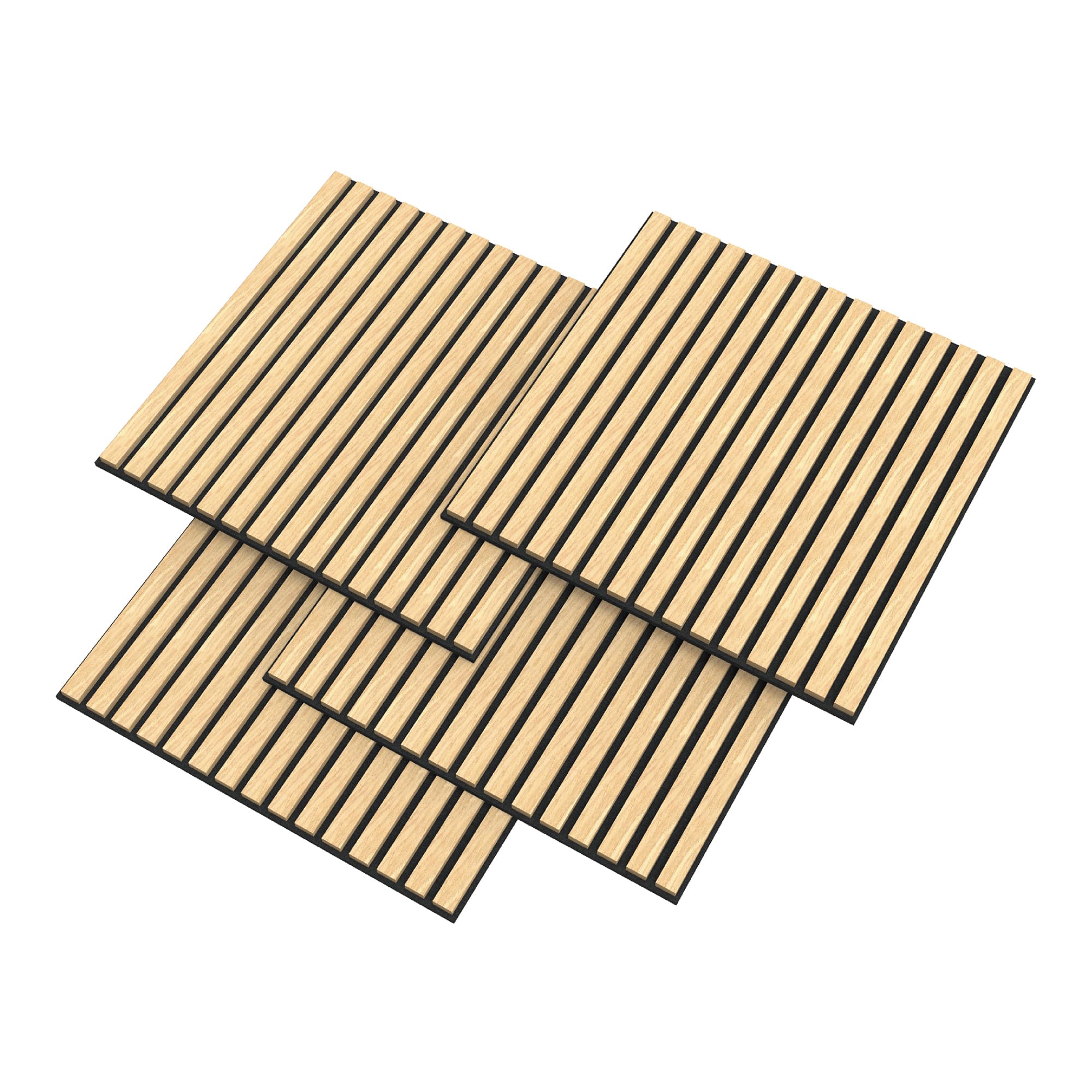 Set de 8 paneles acústicos vang 3d 2,88 m² lamas lineales - roble claro