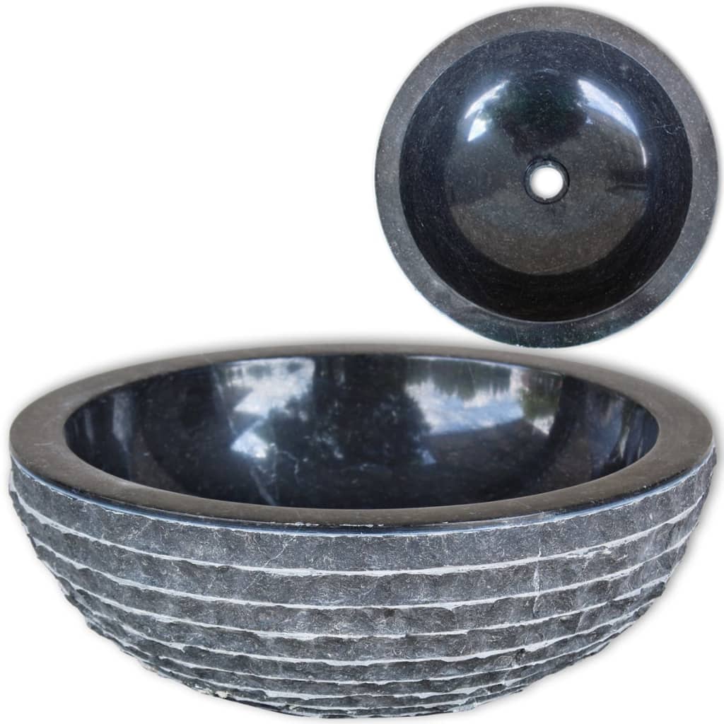 Lavabo mármol 40 cm negro es7784